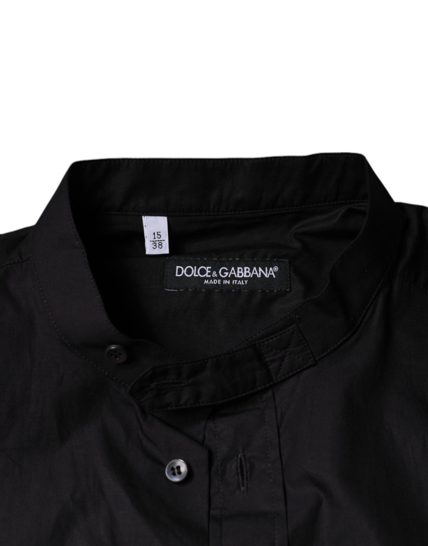 Dolce & Gabbana Sort bomuldsskjorte med knapper til mænd