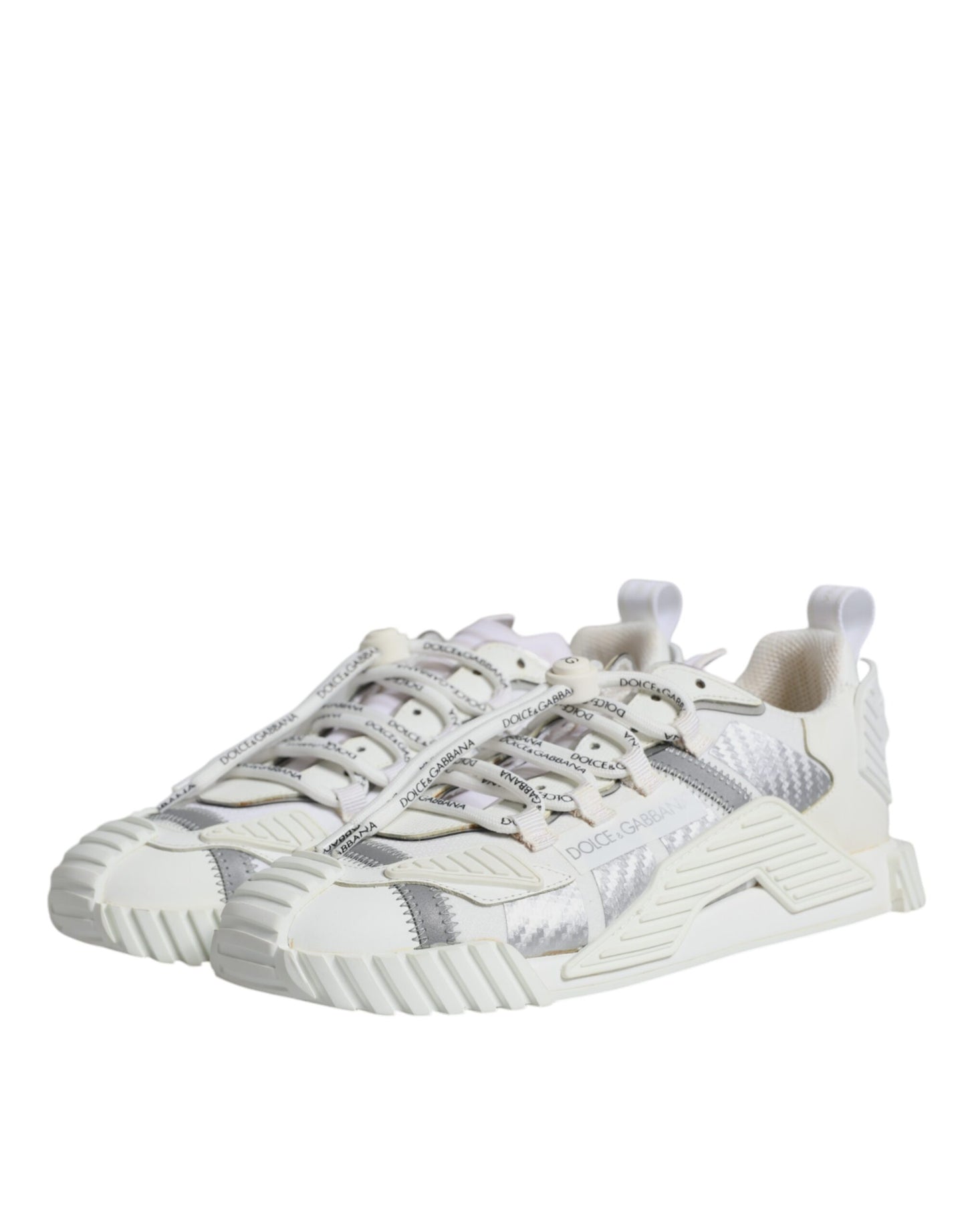 Dolce & Gabbana Hvide Lave NS1 Sneakers med Snørebånd