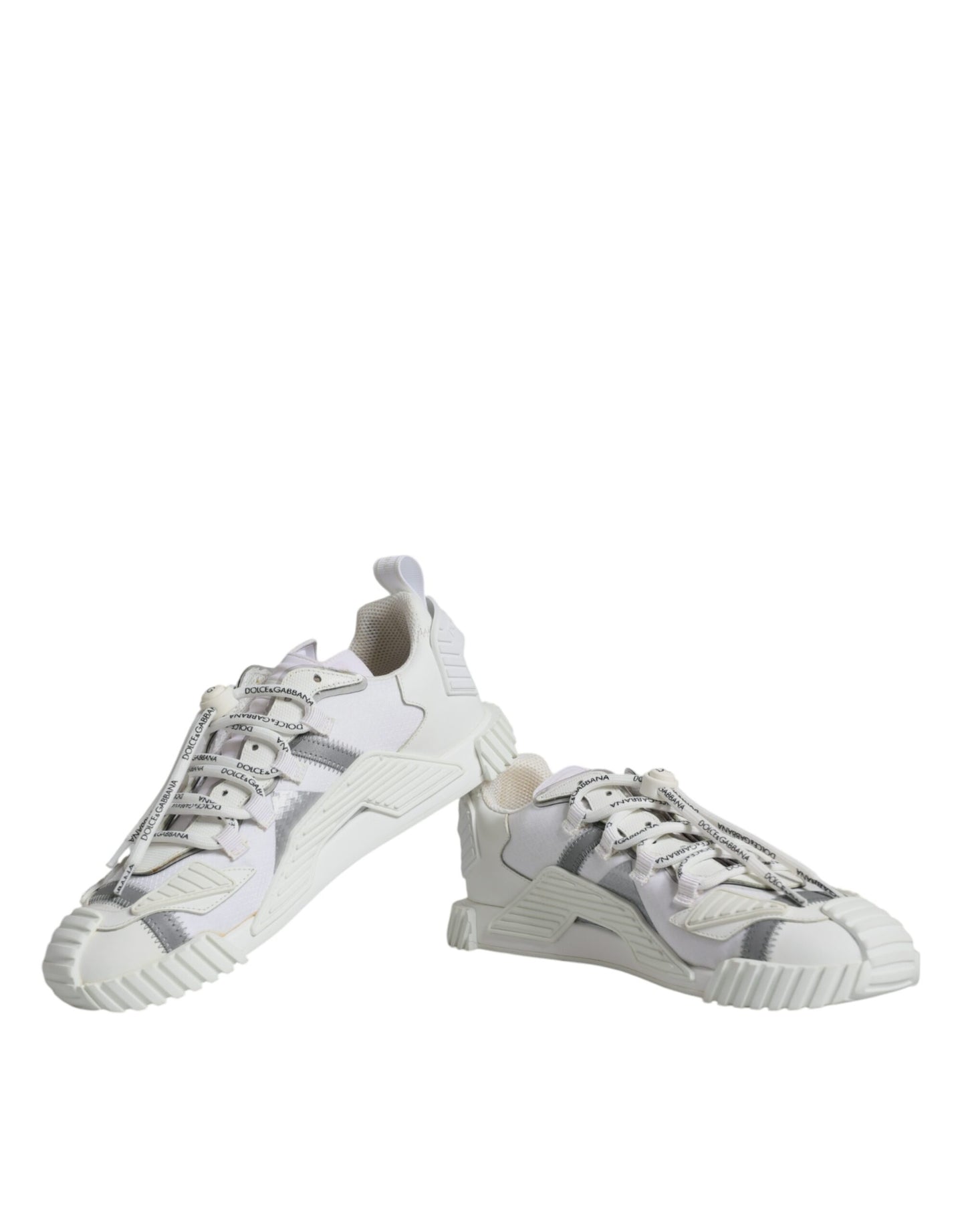 Dolce & Gabbana Hvide Lave NS1 Sneakers med Snørebånd