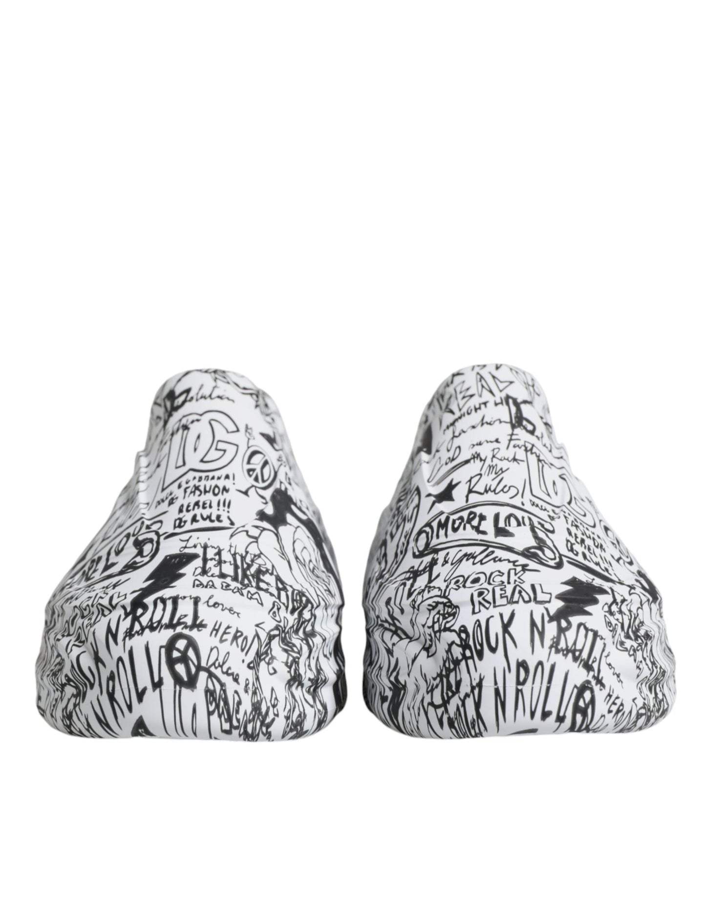 Dolce & Gabbana Hvide Sorte Graffiti Daymaster Sneakers Sko