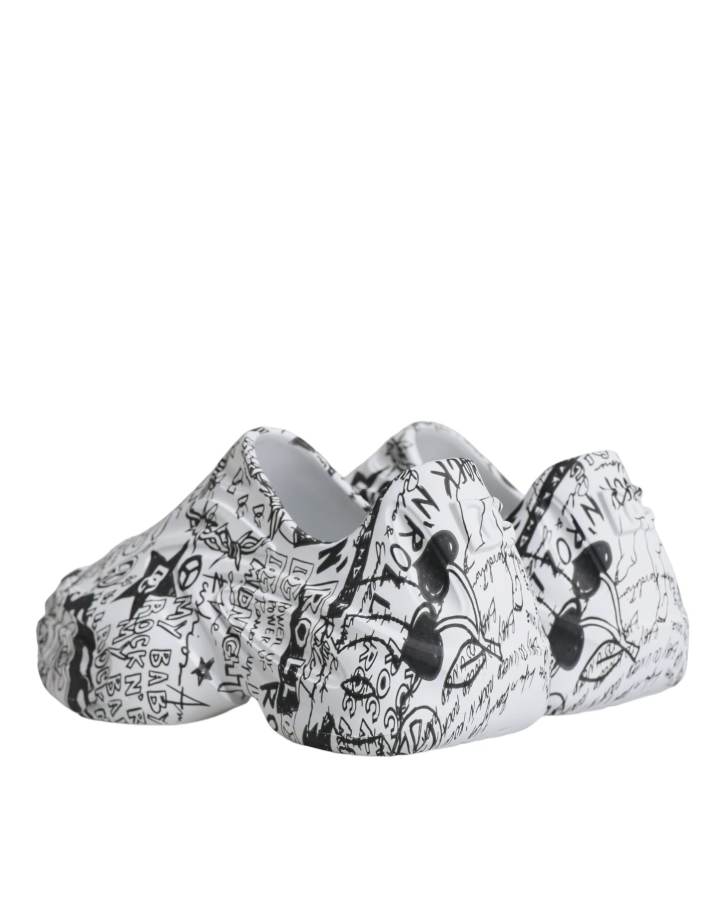 Dolce & Gabbana Hvide Sorte Graffiti Daymaster Sneakers Sko