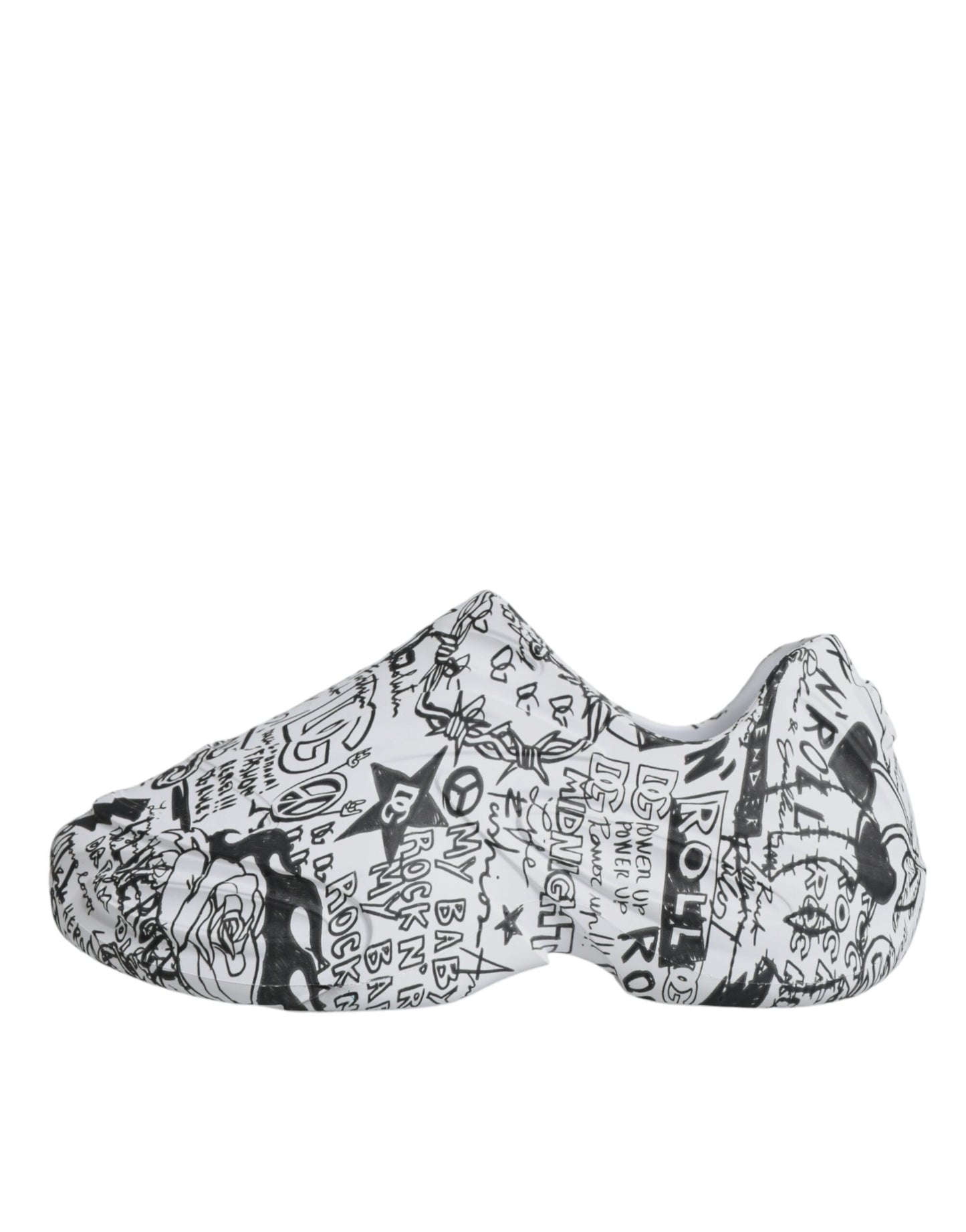 Dolce & Gabbana Hvide Sorte Graffiti Daymaster Sneakers Sko