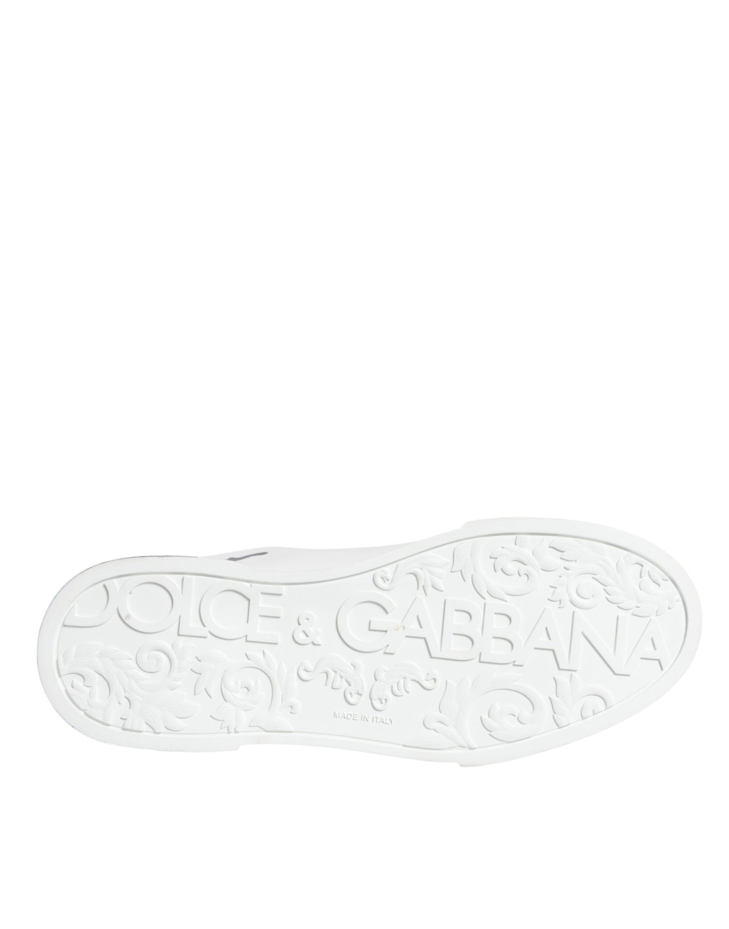 Dolce & Gabbana Hvide Blå Læder Crown Milano Sneakers Sko