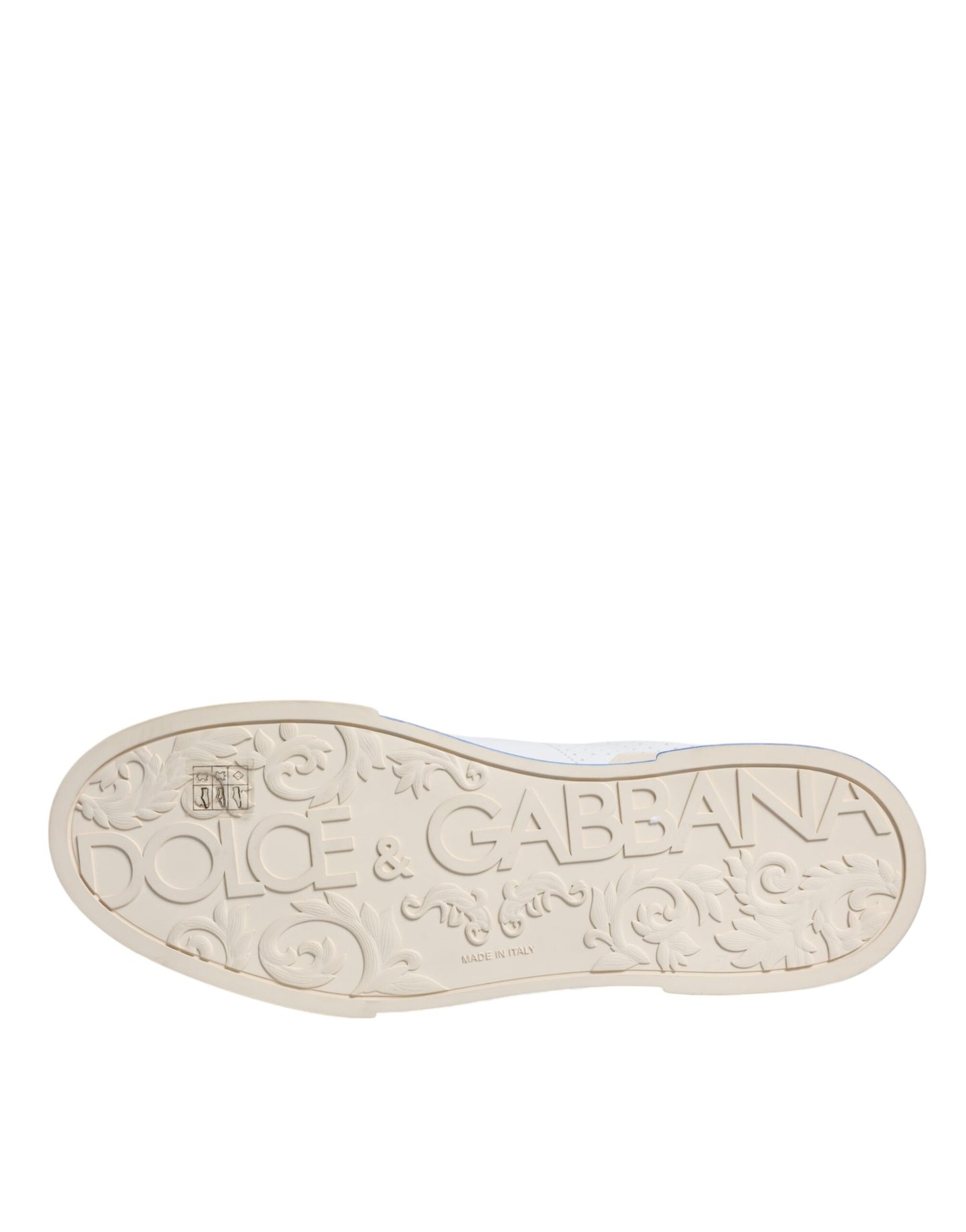Dolce & Gabbana Hvide Blå Perforerede Lave Sneakers Sko