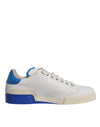 Dolce & Gabbana Hvide Blå Perforerede Lave Sneakers Sko