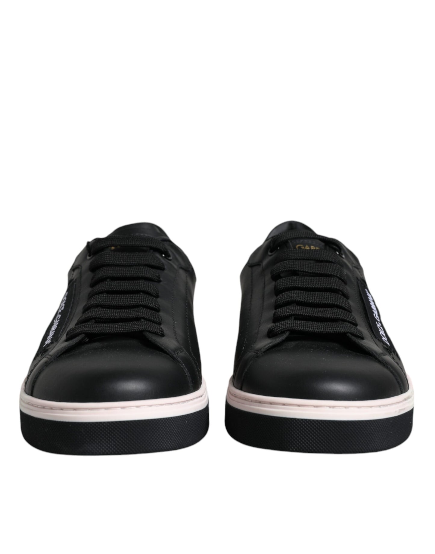 Dolce & Gabbana Sorte Læder Low Top Herre Sneakers Sko