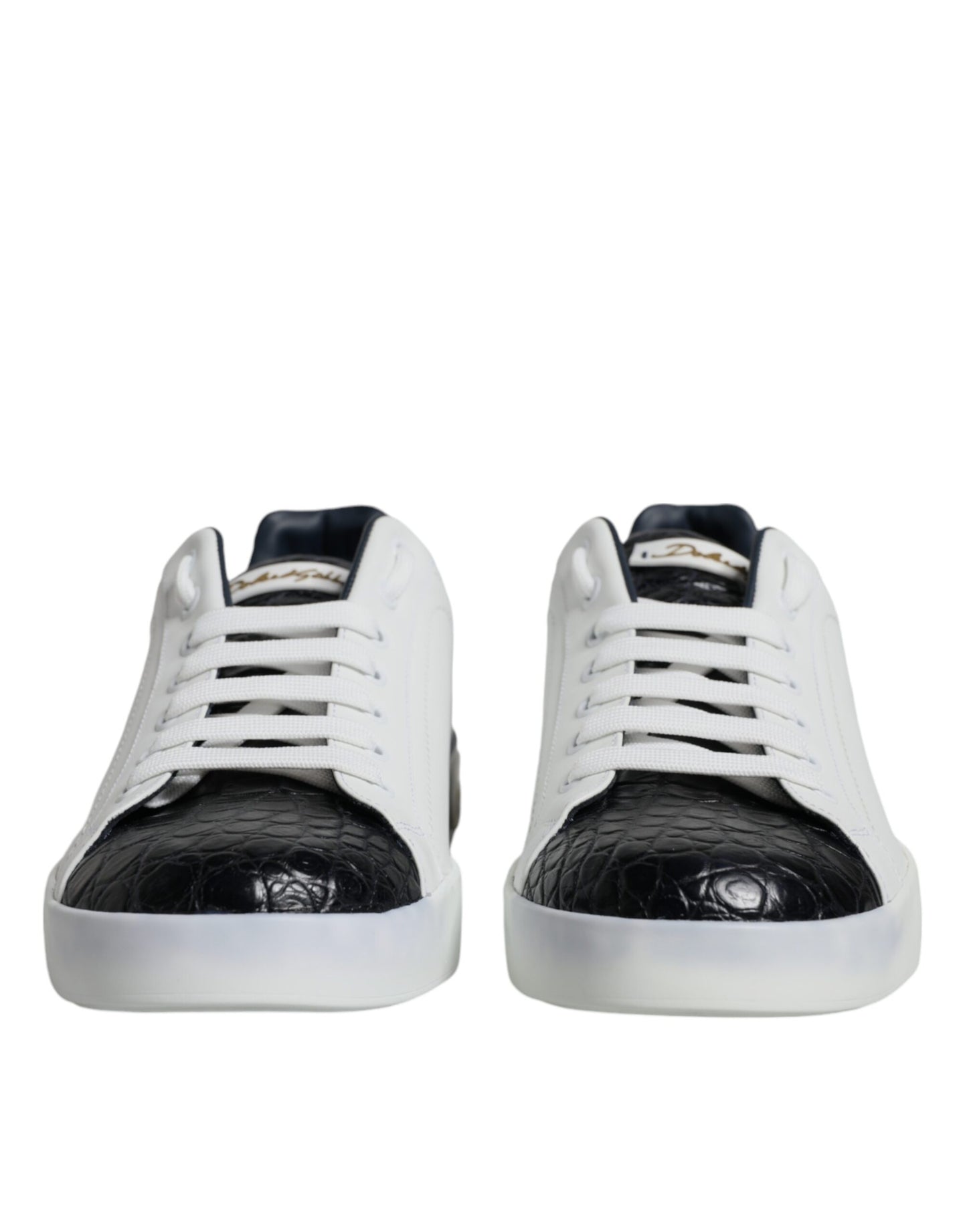 Dolce & Gabbana Hvide Læderlogo Portofino Sneakersko