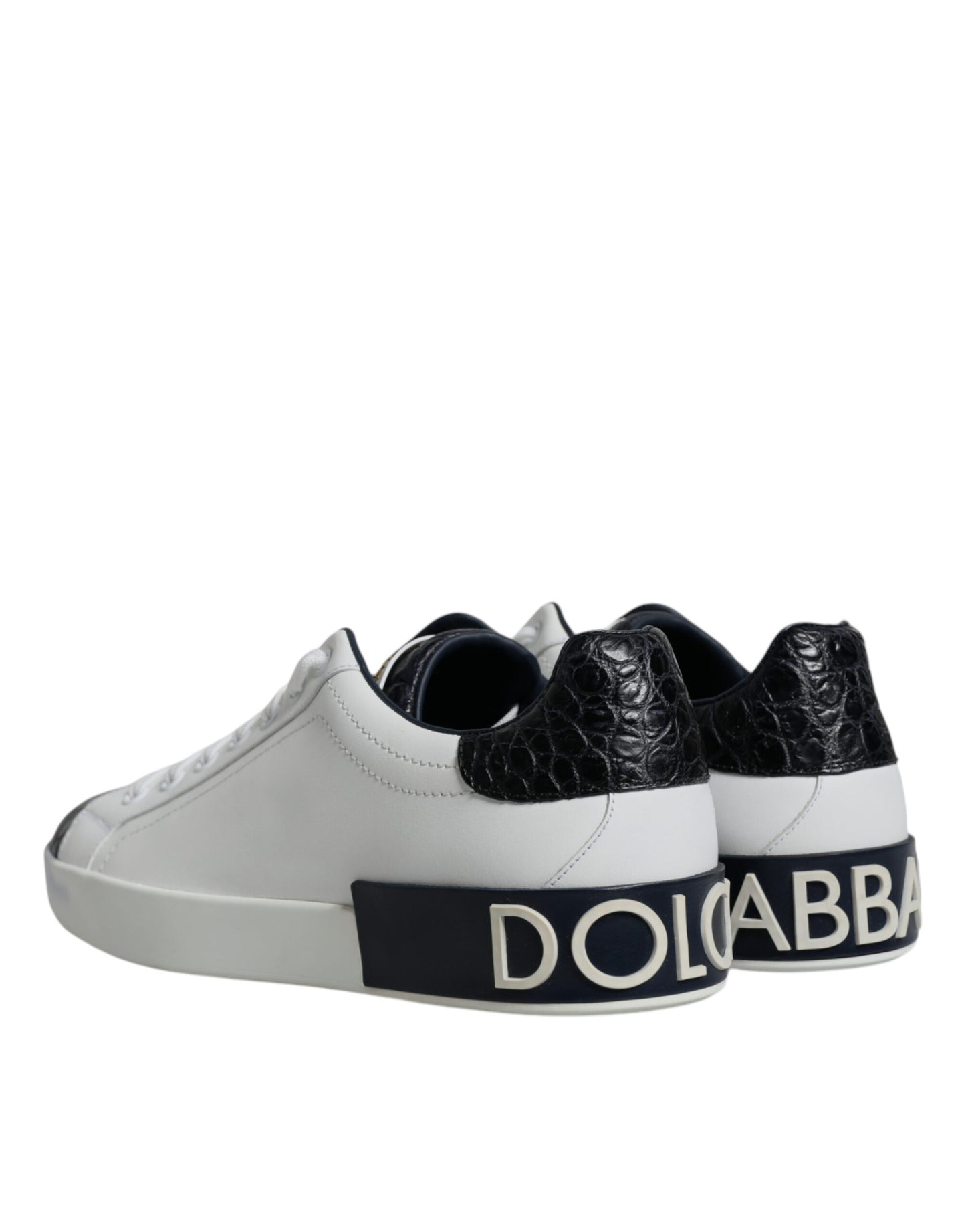 Dolce & Gabbana Hvide Læderlogo Portofino Sneakersko