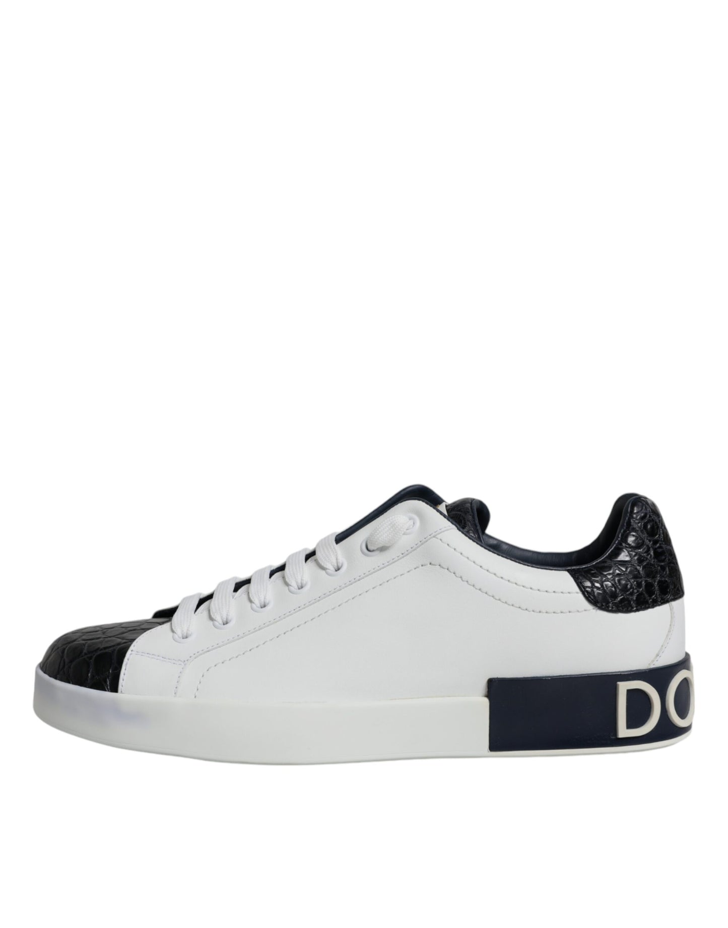 Dolce & Gabbana Hvide Læderlogo Portofino Sneakersko