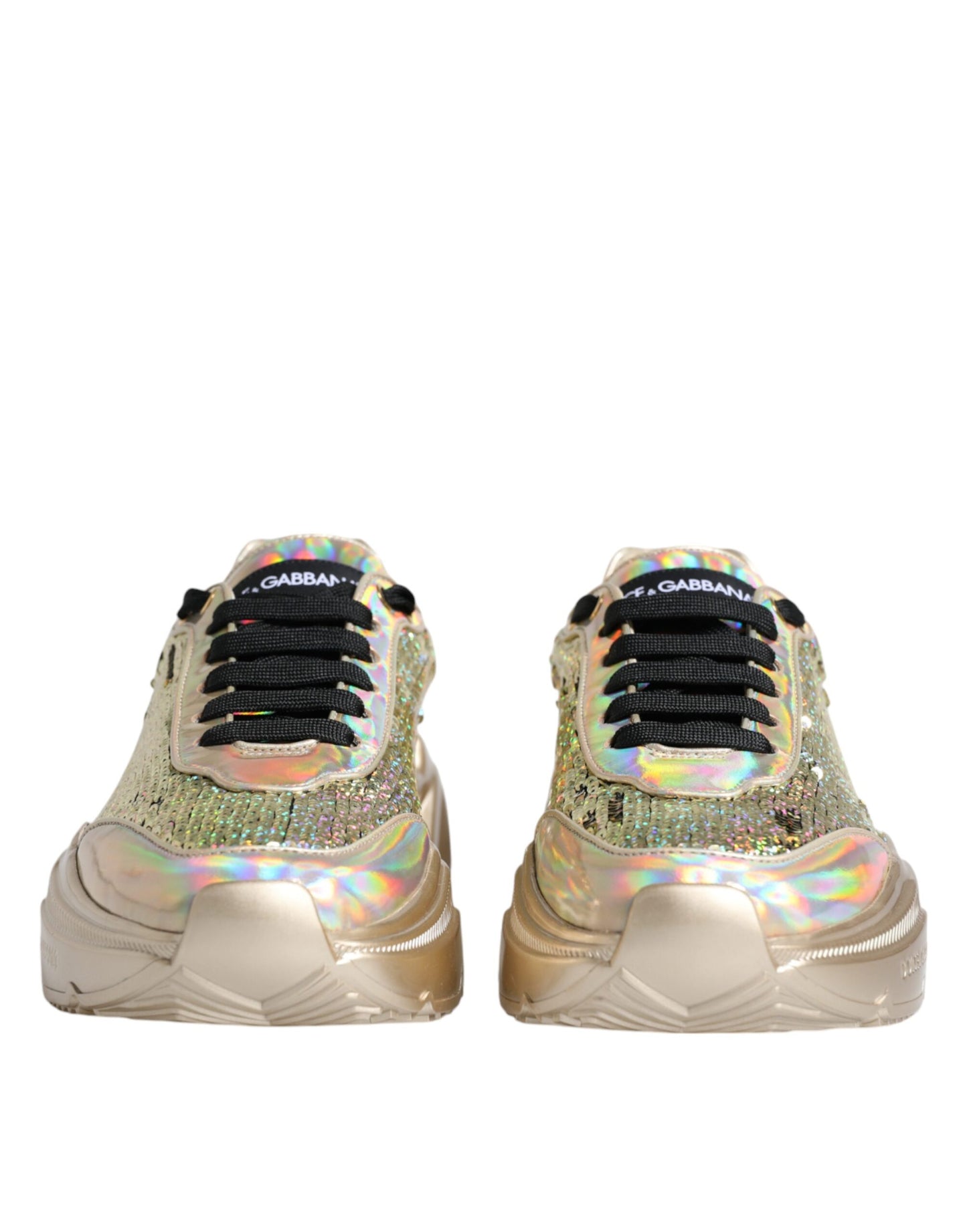 Dolce & Gabbana Guld Pailletter Iriserende Daymaster Sneakers Sko