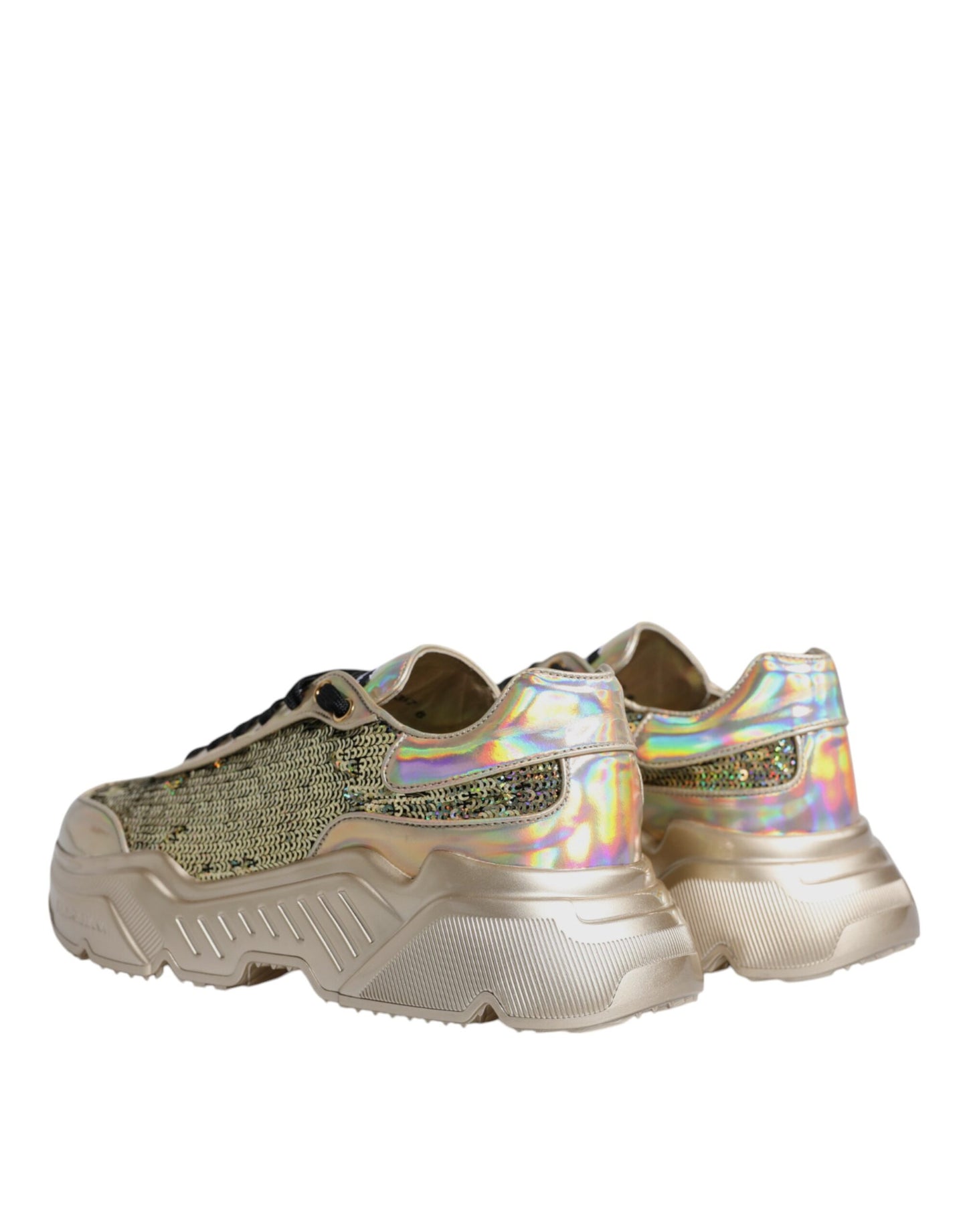 Dolce & Gabbana Guld Pailletter Iriserende Daymaster Sneakers Sko