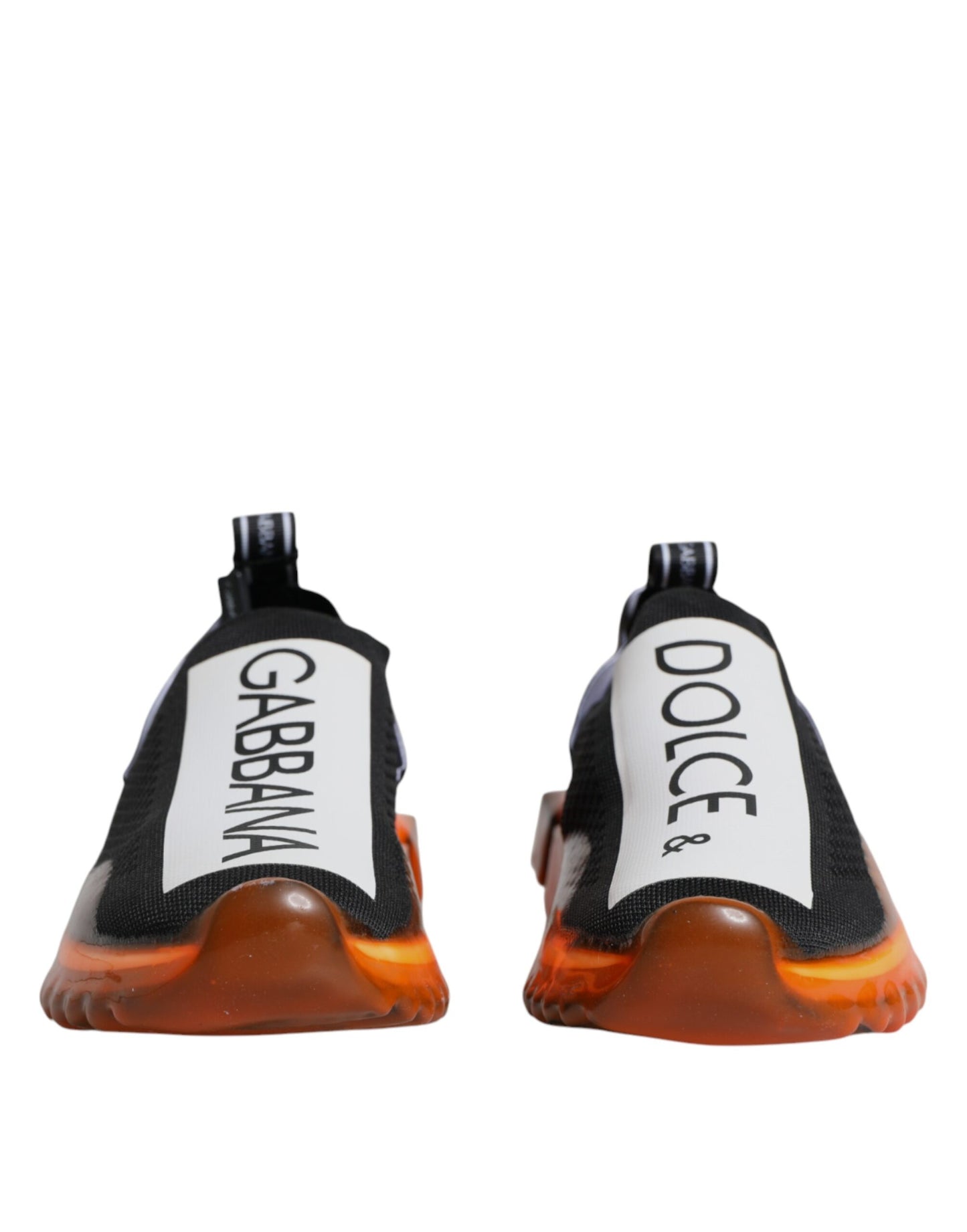 Dolce & Gabbana Sorte Orange Sorrento Slip On Sneakers Sko