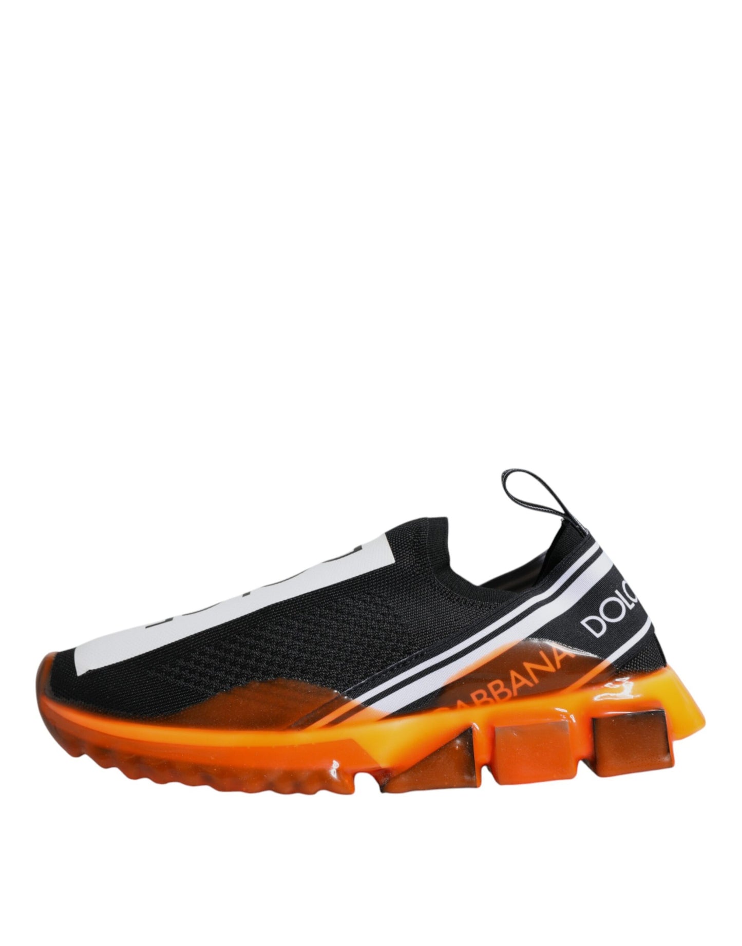 Dolce & Gabbana Sorte Orange Sorrento Slip On Sneakers Sko