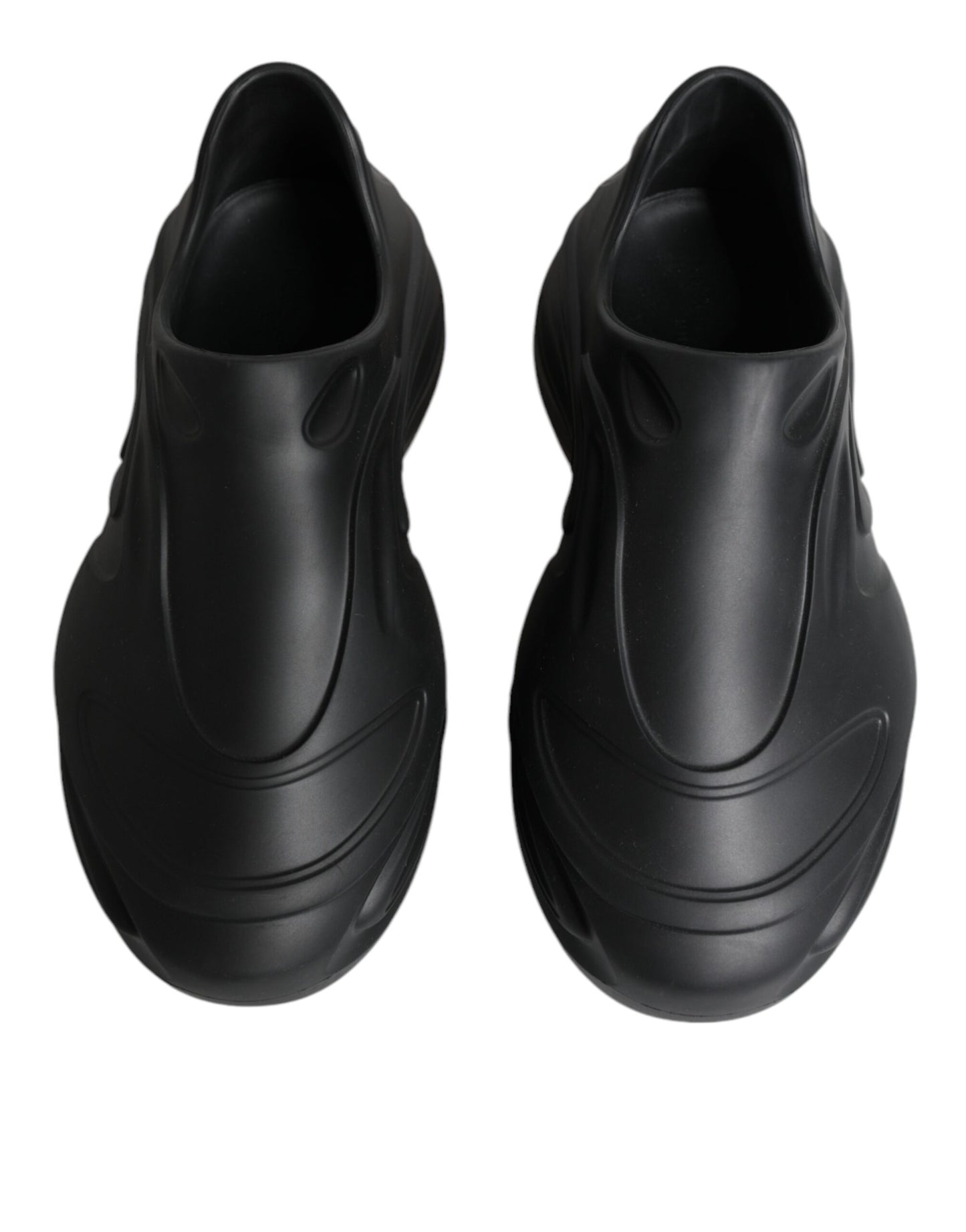 Dolce & Gabbana Sorte Folieret Gummi Legetøj Lave Sneakers Sko