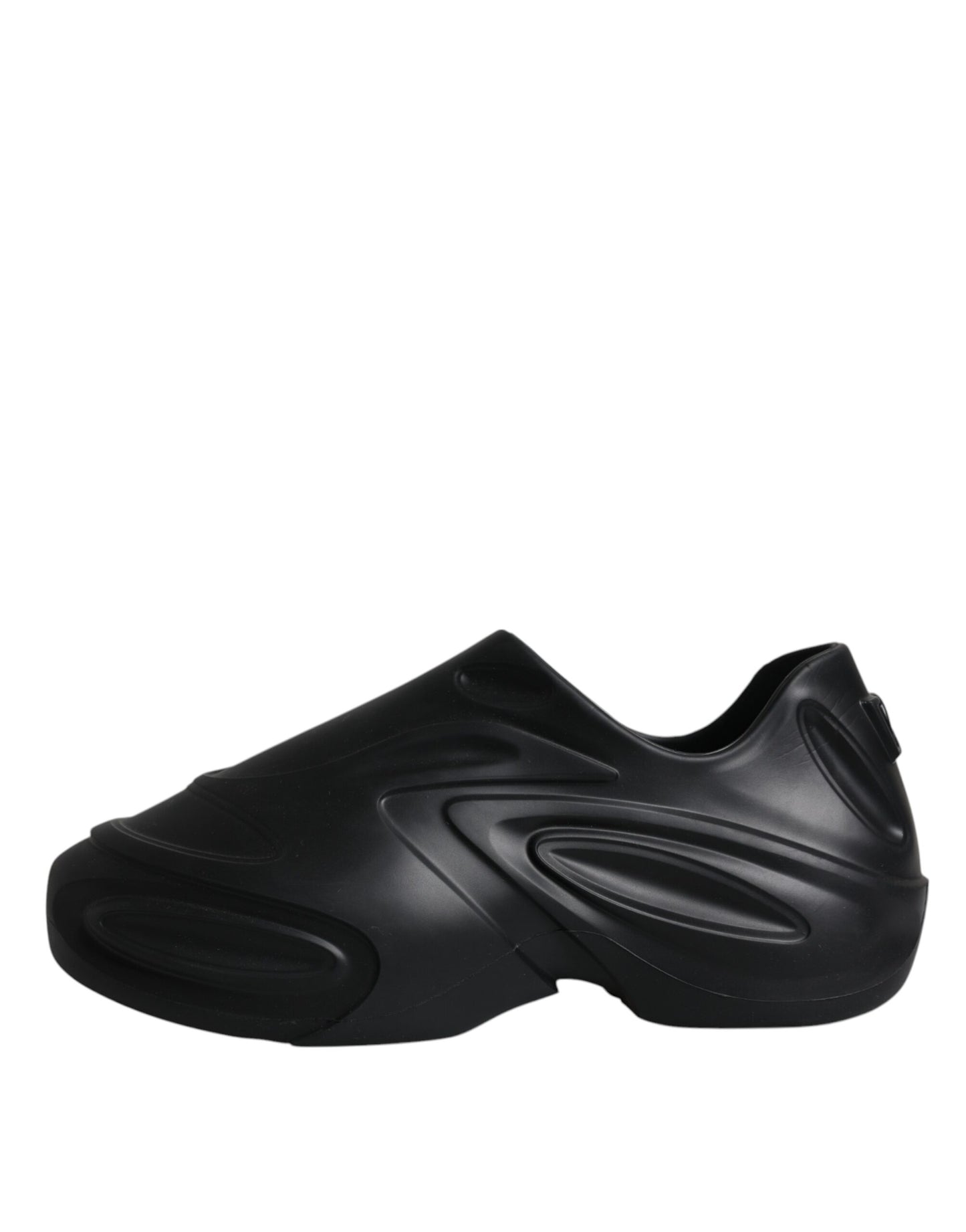 Dolce & Gabbana Sorte Folieret Gummi Legetøj Lave Sneakers Sko
