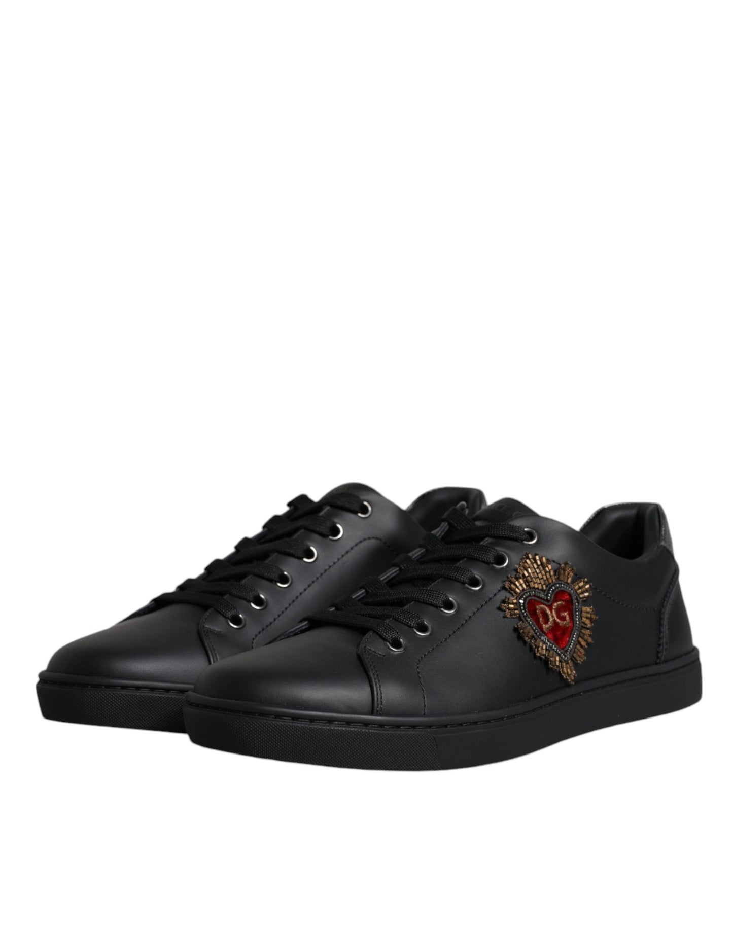 Dolce & Gabbana Sorte London Sacred Heart Herre Sneakers Sko
