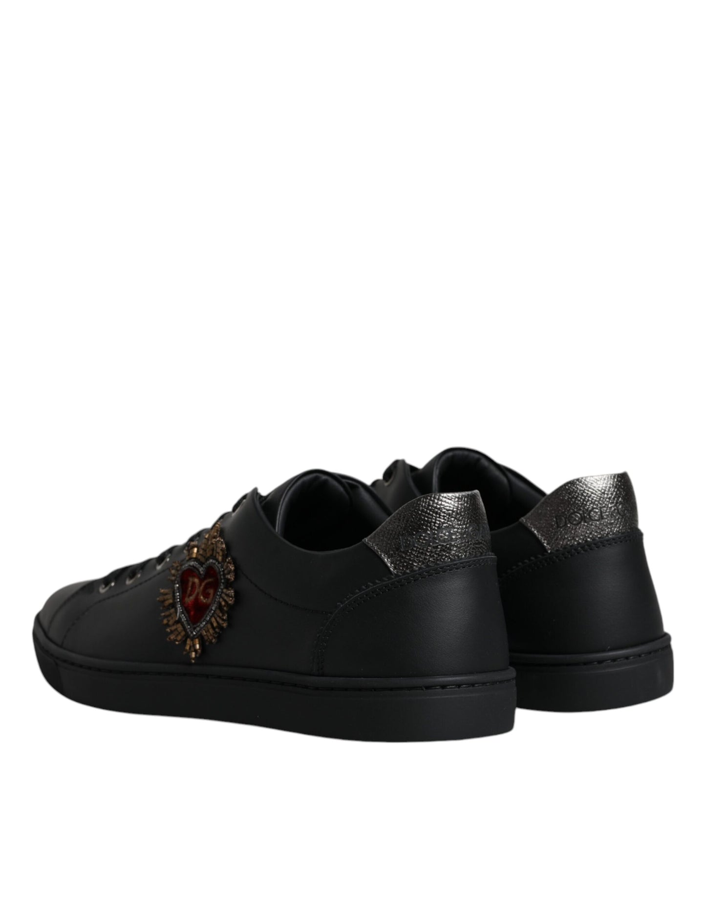 Dolce & Gabbana Sorte London Sacred Heart Herre Sneakers Sko