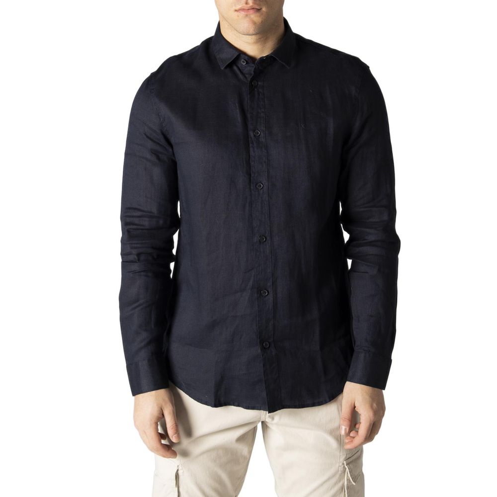 Armani Exchange Blå Hørskjorte