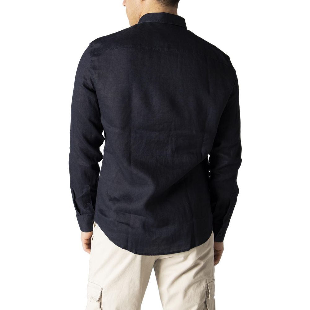Armani Exchange Blå Hørskjorte