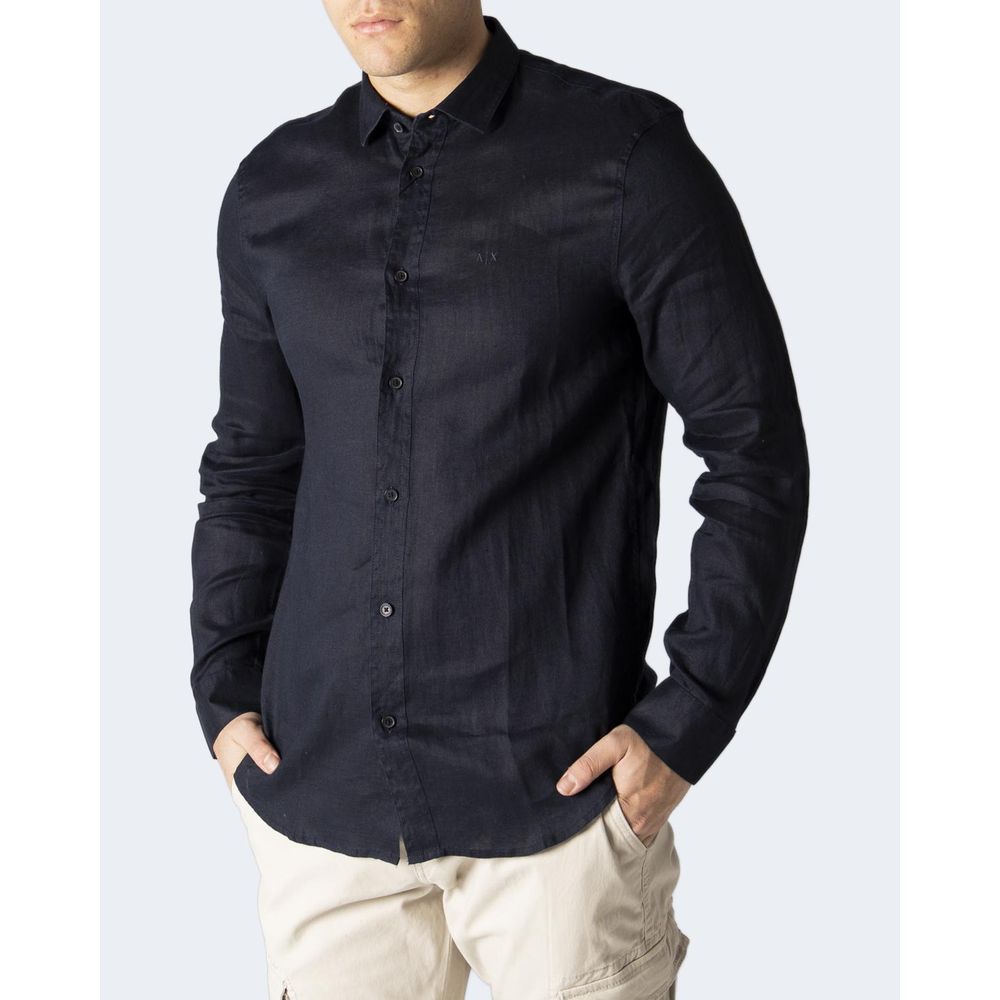 Armani Exchange Blå Hørskjorte