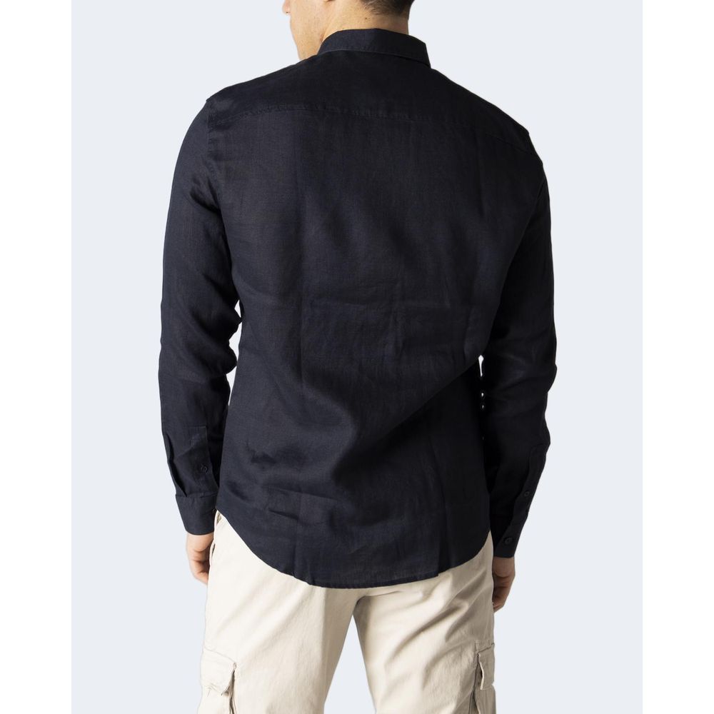 Armani Exchange Blå Hørskjorte