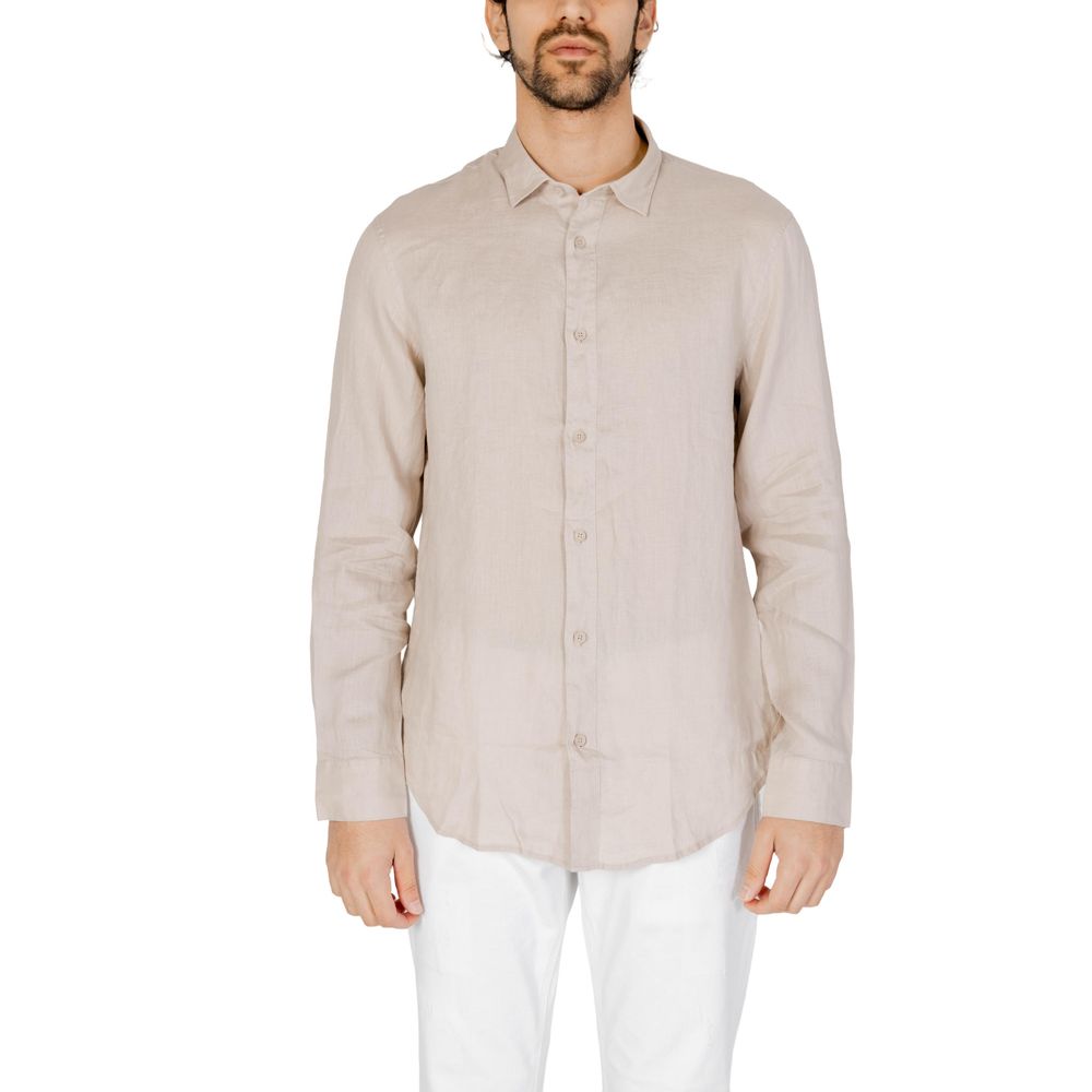 Armani Exchange Beige Hørskjorte