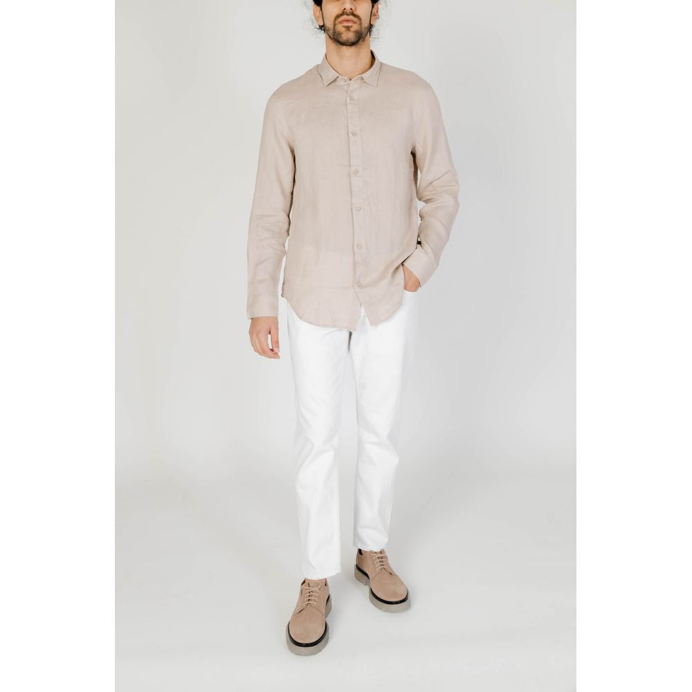 Armani Exchange Beige Hørskjorte