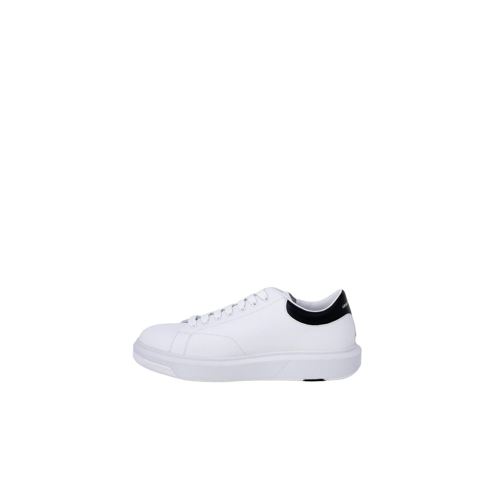 Armani Exchange sort og hvid lædersneaker