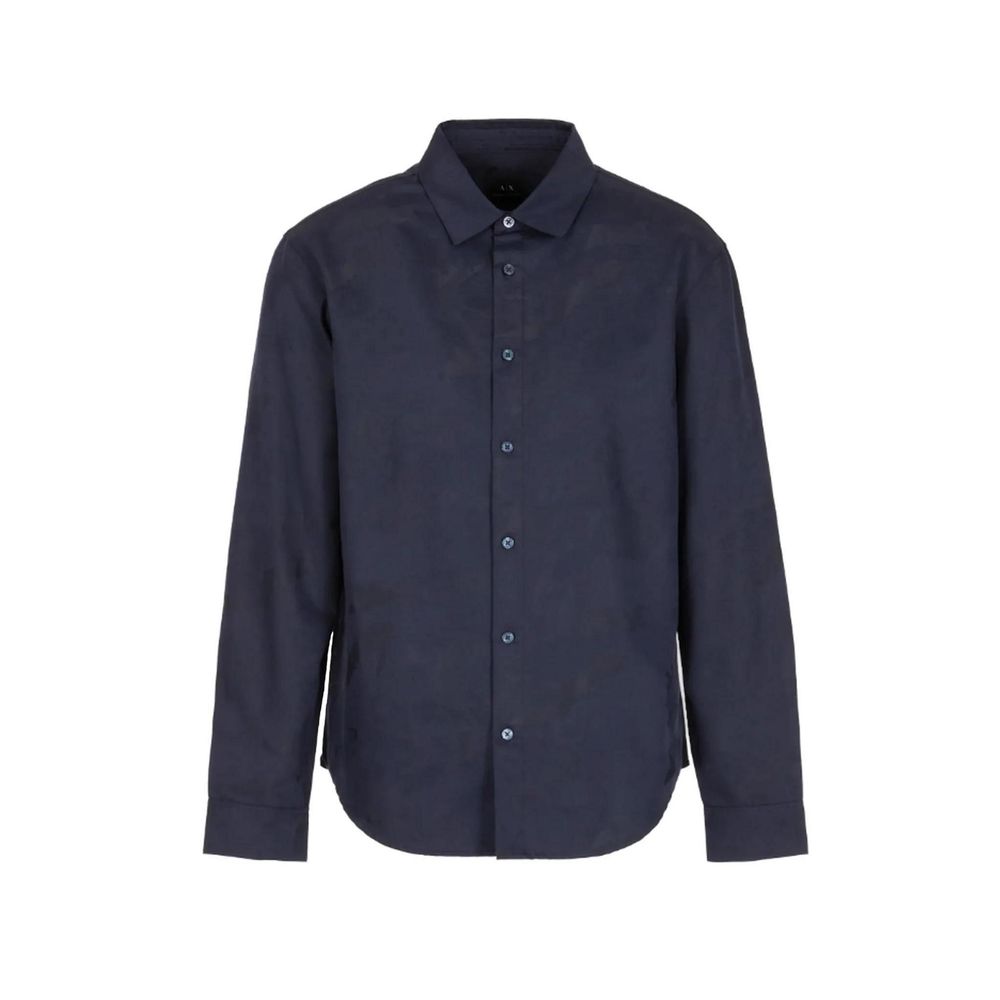 Armani Exchange Blå Bomuldsskjorte