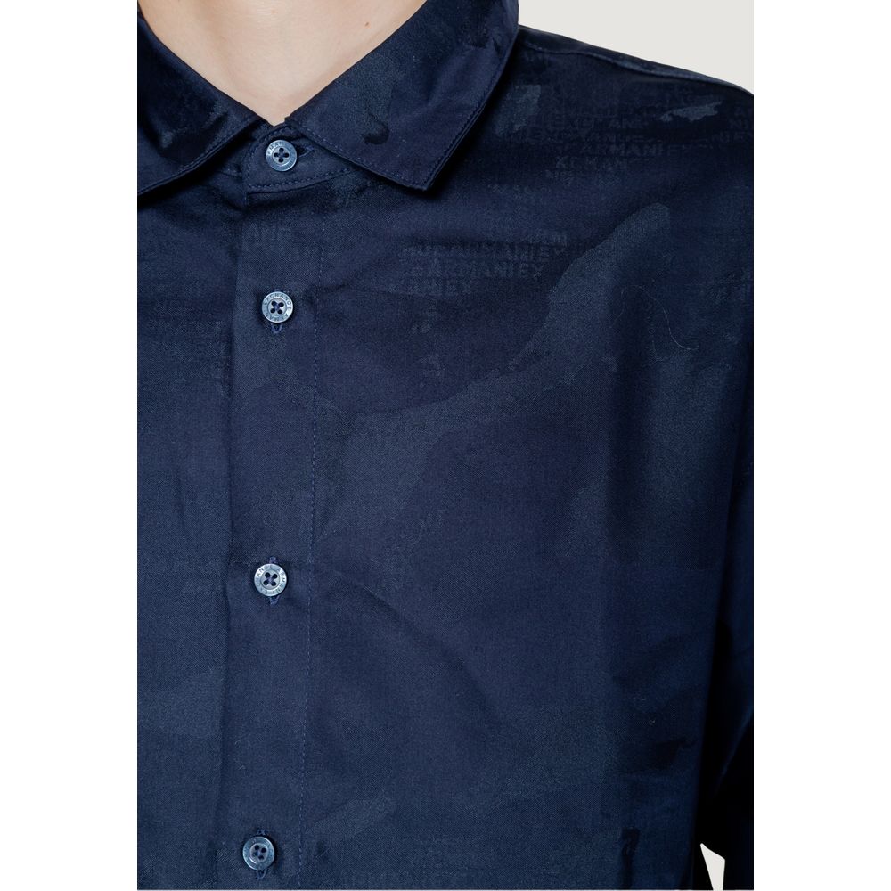 Armani Exchange Blå Bomuldsskjorte