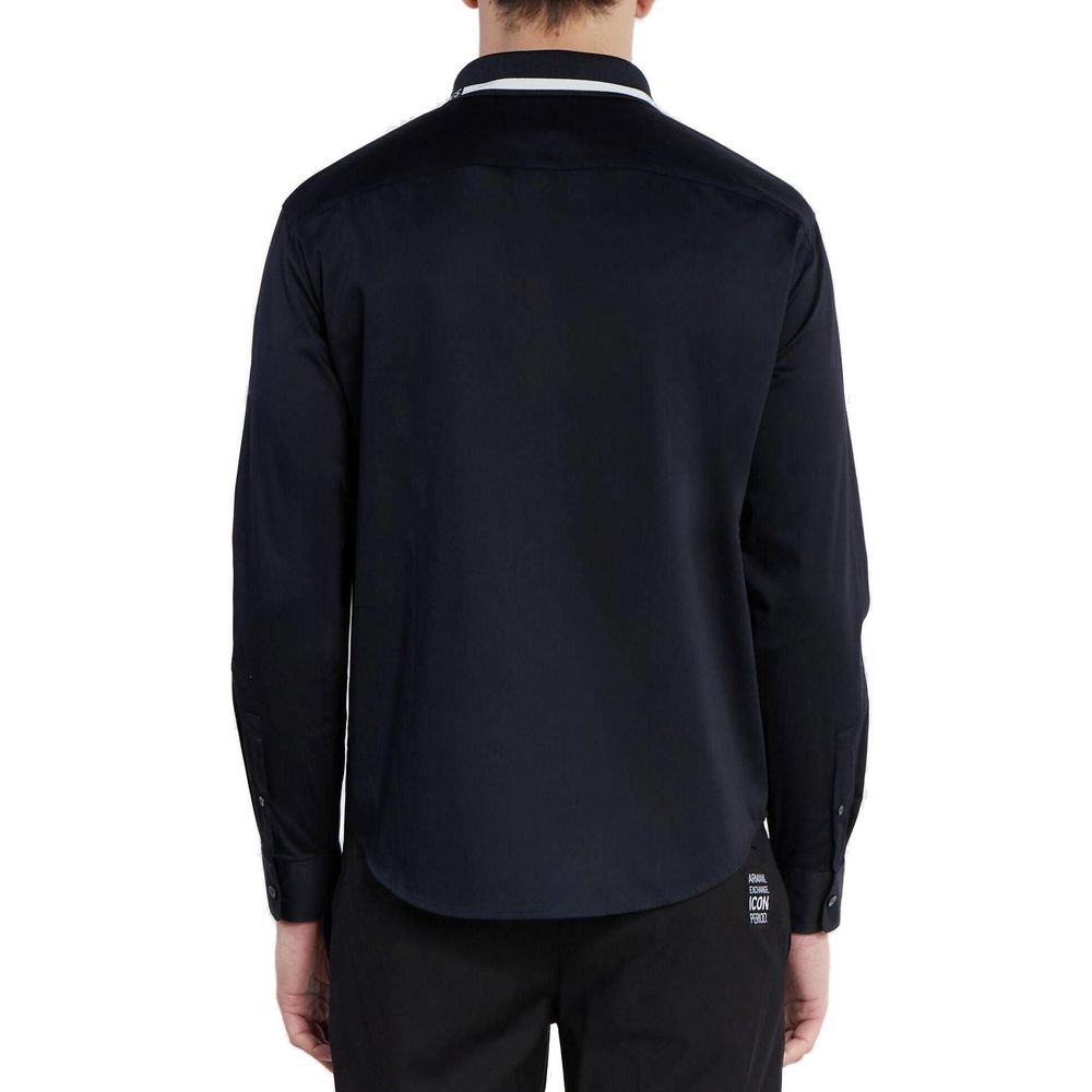 Armani Exchange Blå Bomuldsskjorte