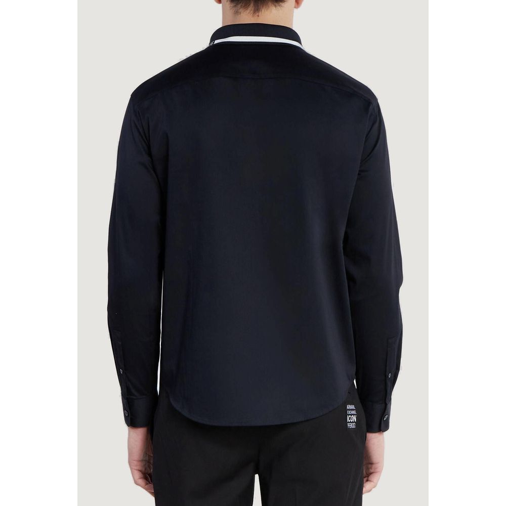 Armani Exchange Blå Bomuldsskjorte
