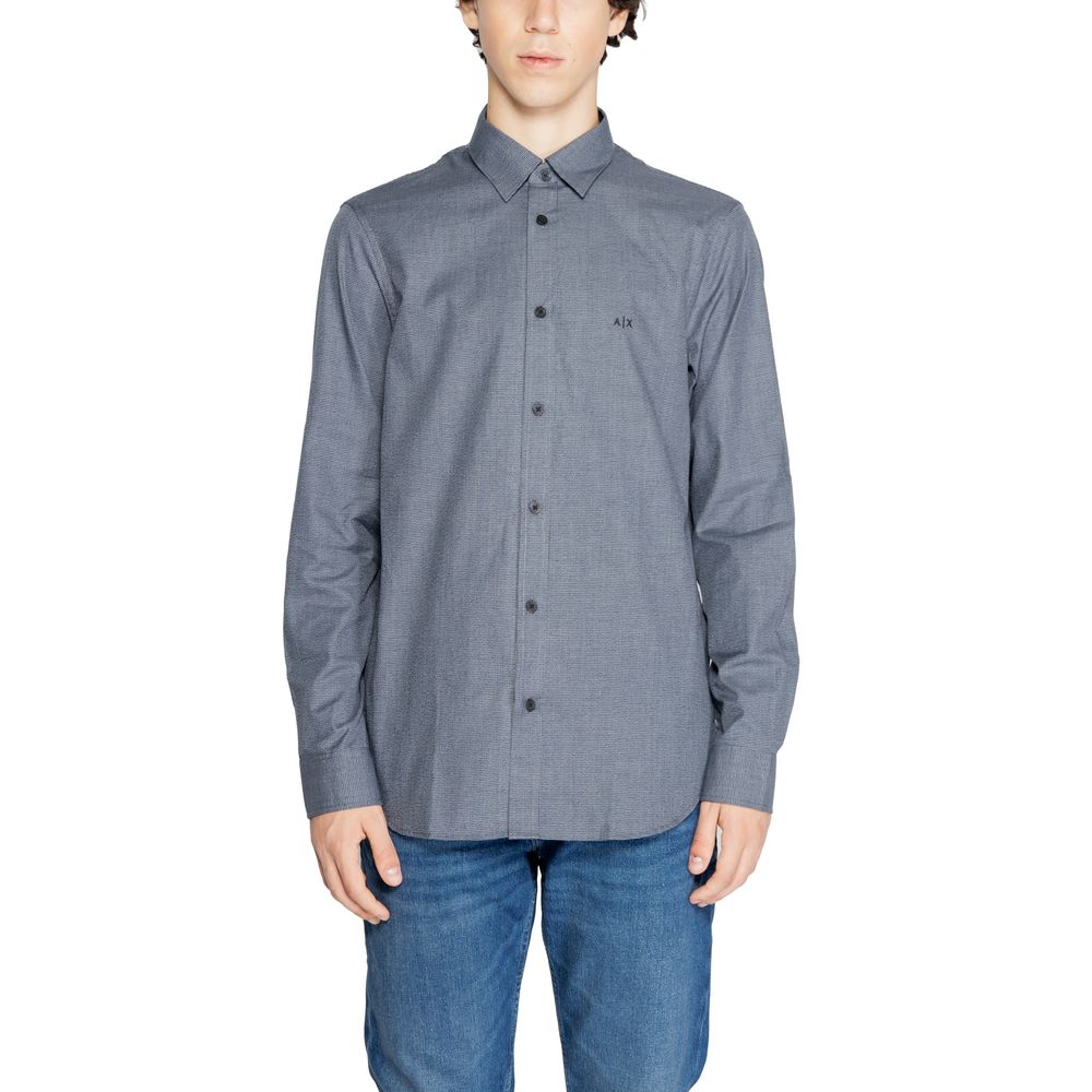 Armani Exchange Blå Bomuldsskjorte