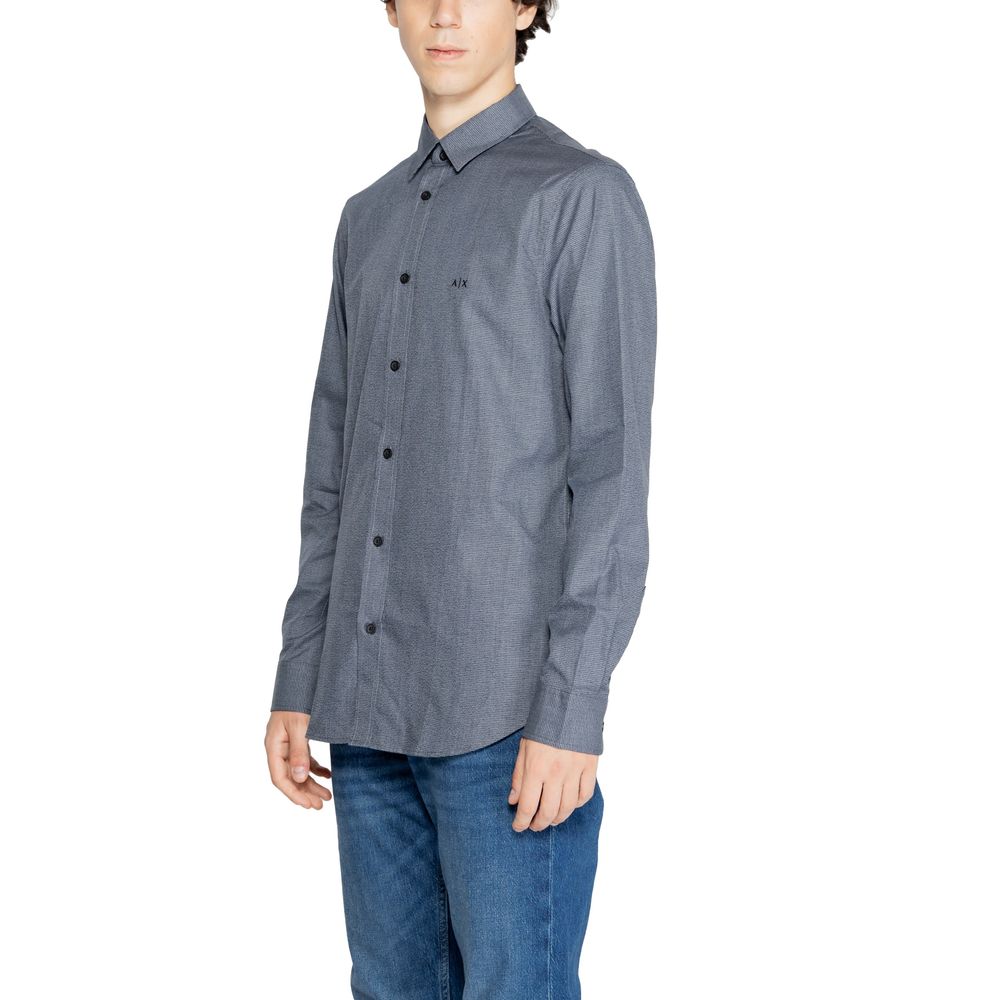Armani Exchange Blå Bomuldsskjorte