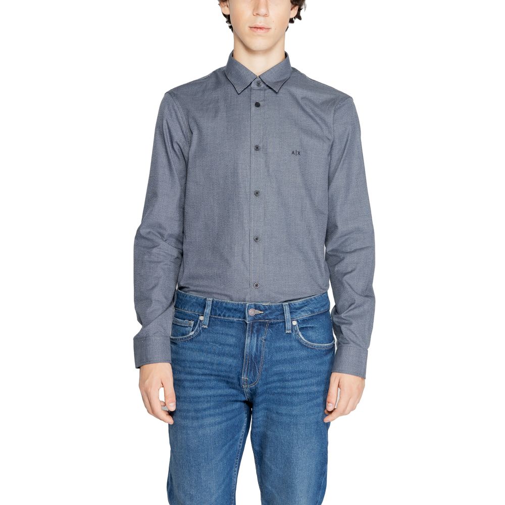 Armani Exchange Blå Bomuldsskjorte