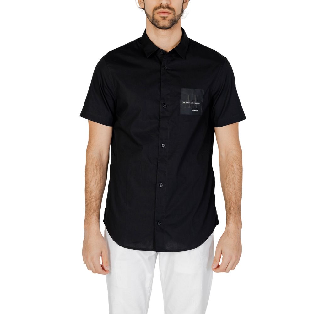 Armani Exchange sort bomuldsskjorte