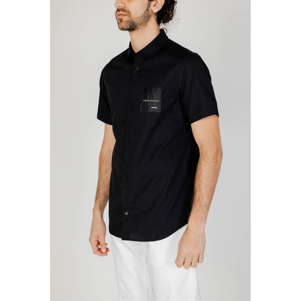 Armani Exchange sort bomuldsskjorte