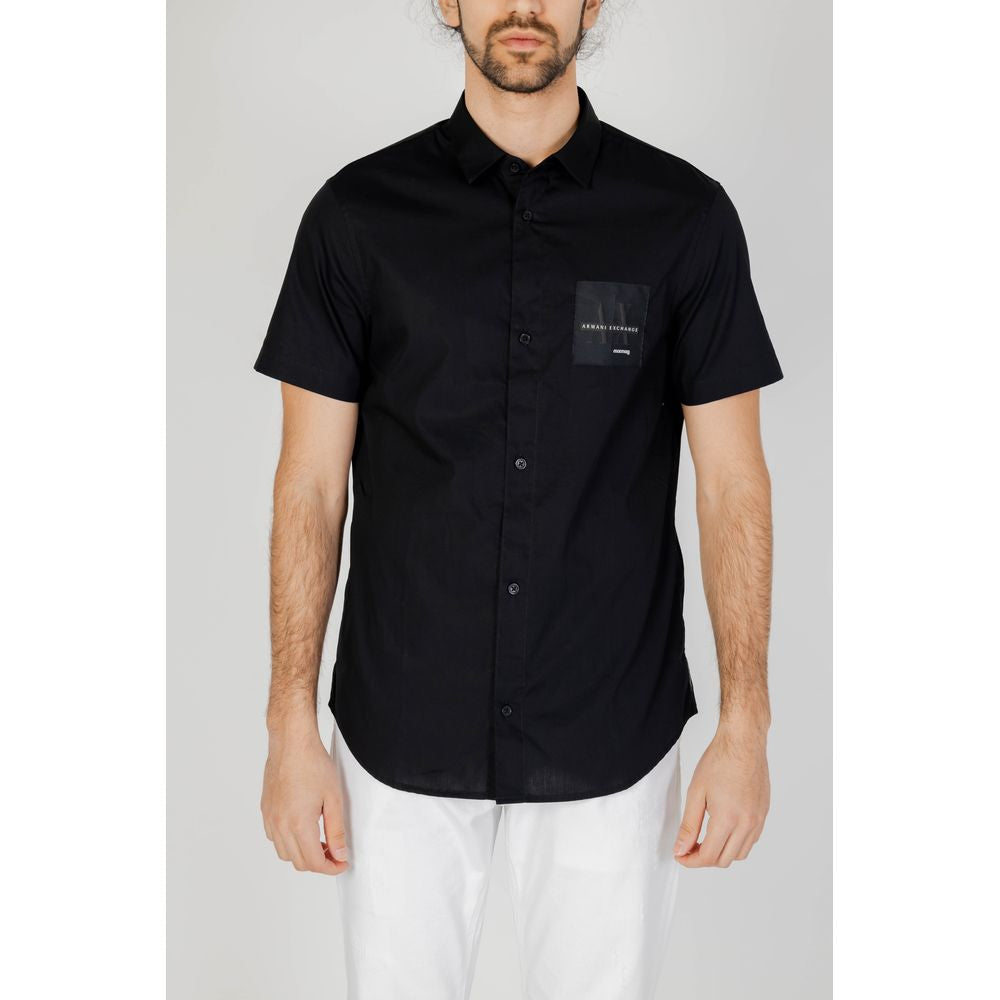 Armani Exchange sort bomuldsskjorte