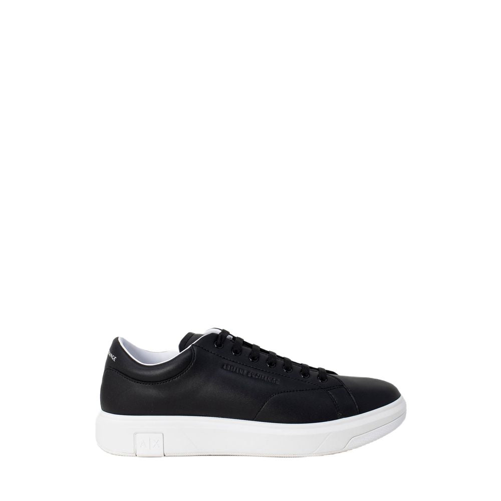 Armani Exchange sort lædersneaker