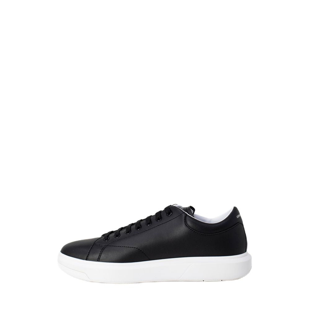 Armani Exchange sort lædersneaker