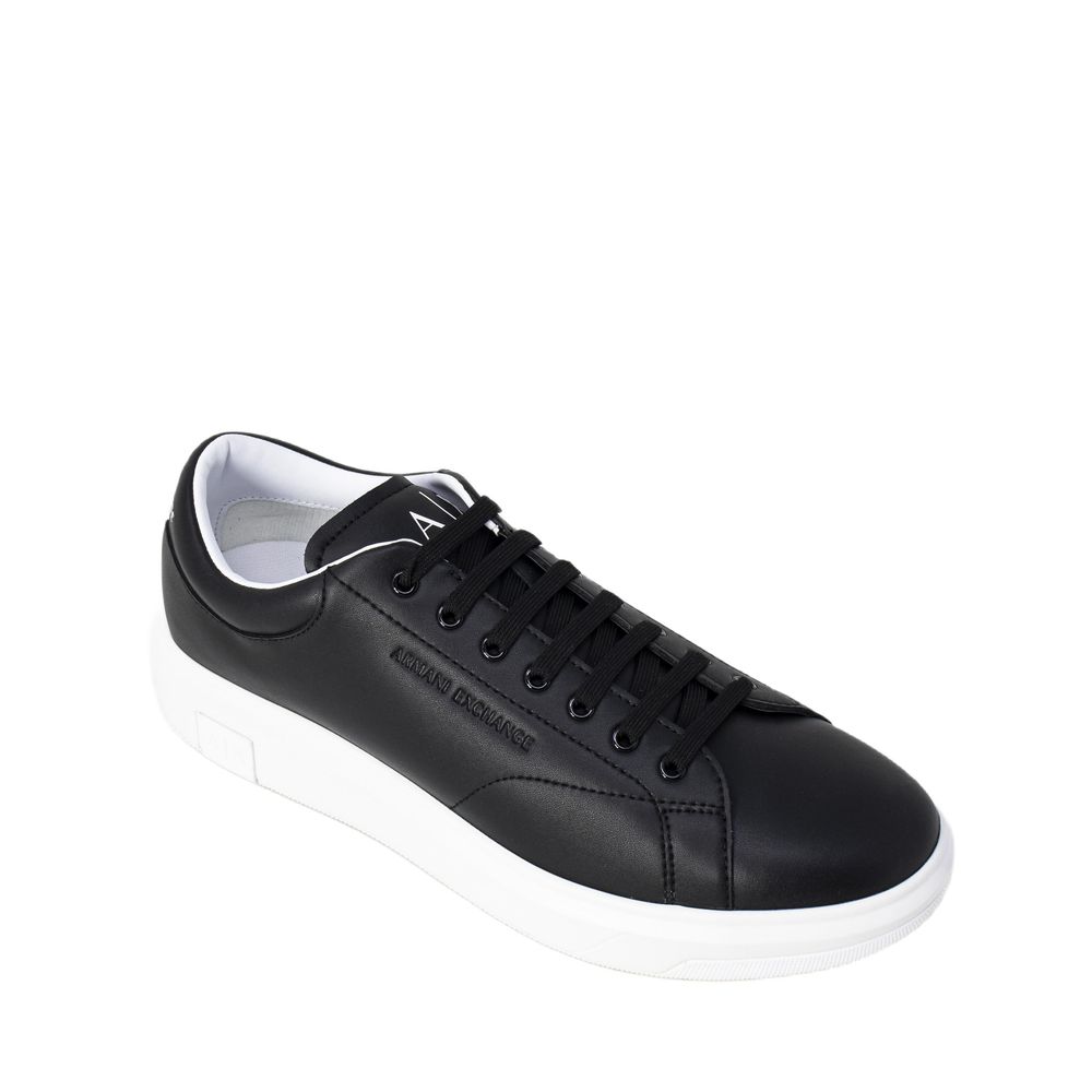 Armani Exchange sort lædersneaker