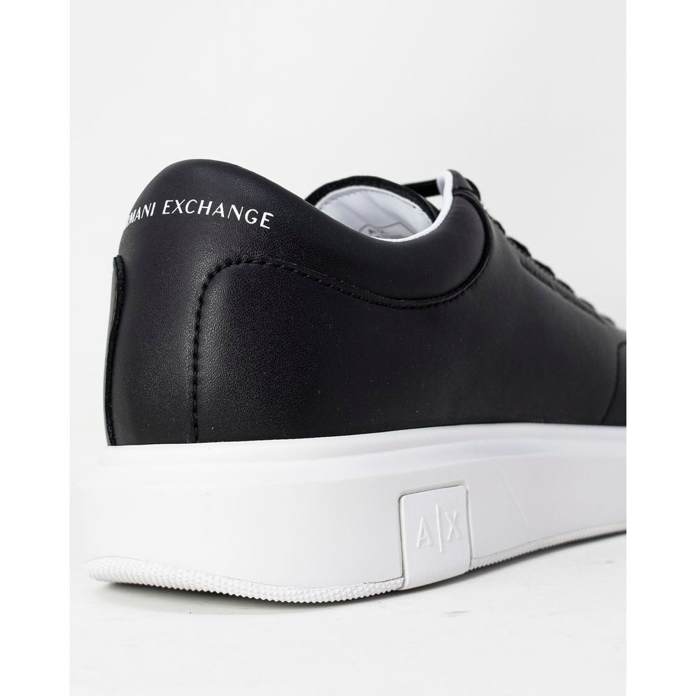 Armani Exchange sort lædersneaker