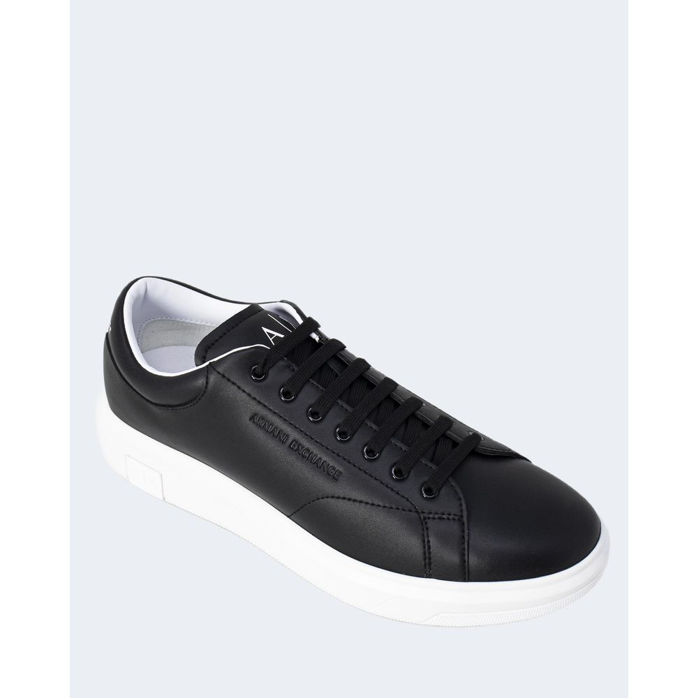 Armani Exchange sort lædersneaker