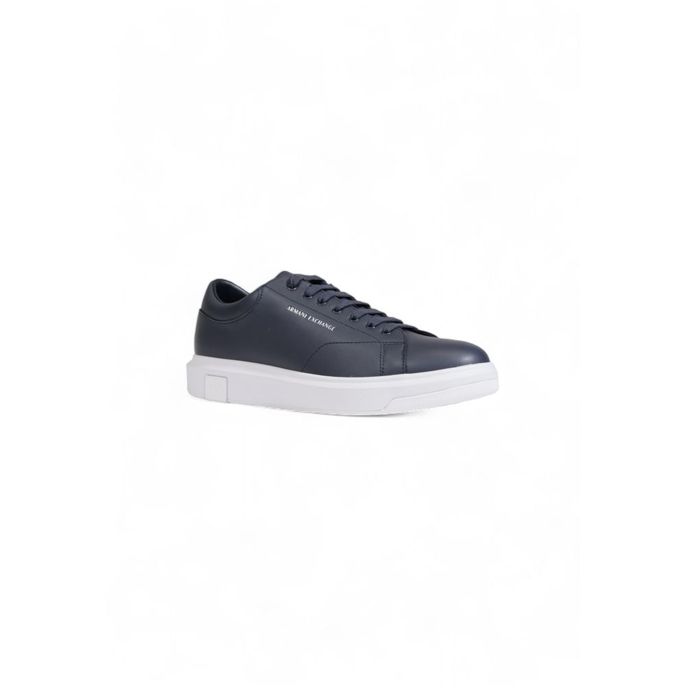 Armani Exchange Blå Lædersneaker