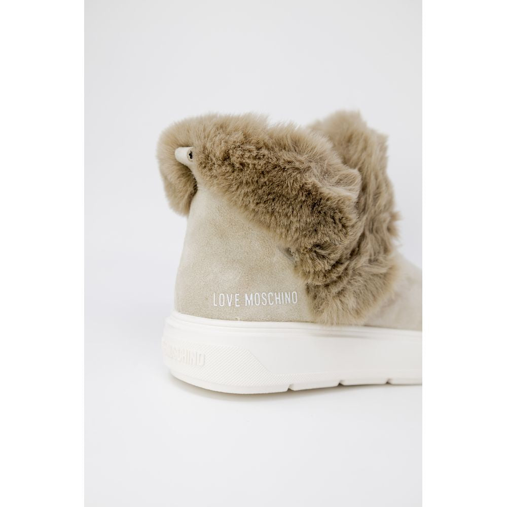 Love Moschino Beige Lædersneaker