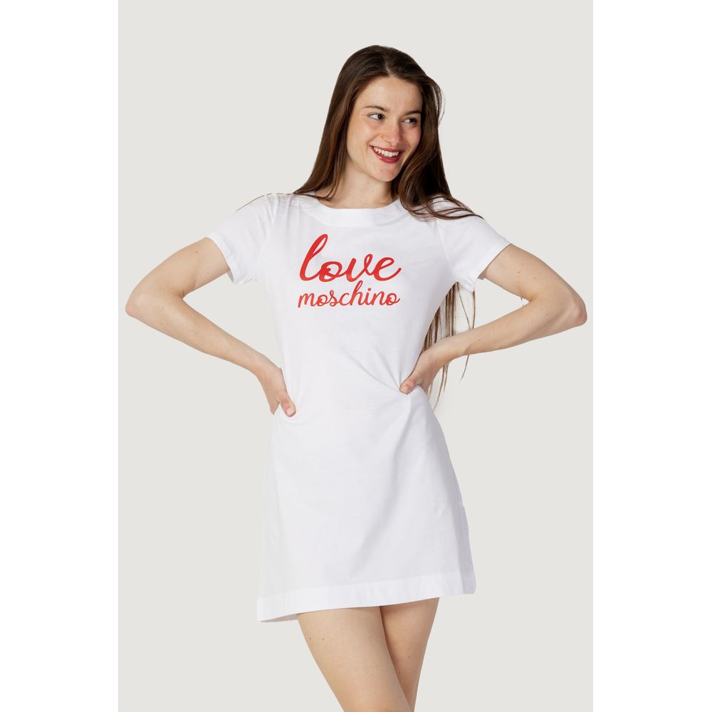 Love Moschino Hvid Bomuldskjole