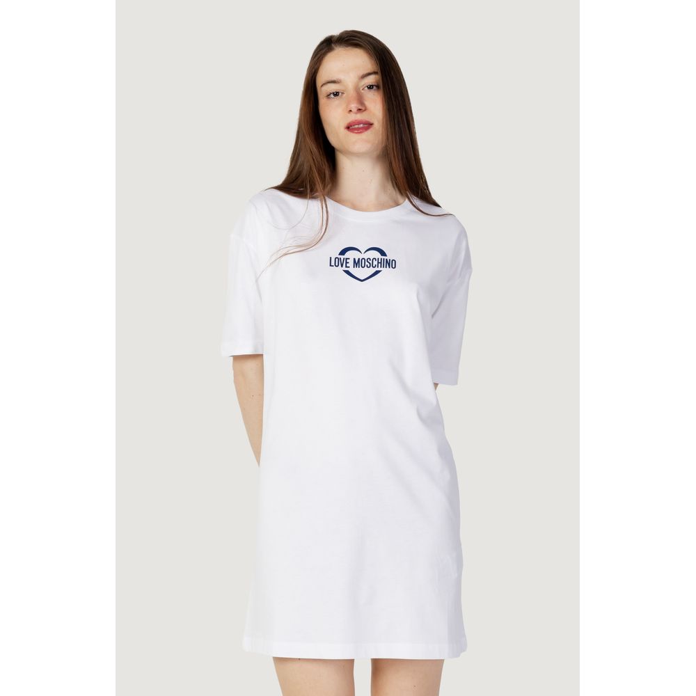 Love Moschino Hvid Bomuldskjole