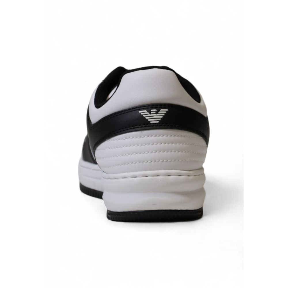 EA7 Emporio Armani sort og hvid polyester sneaker