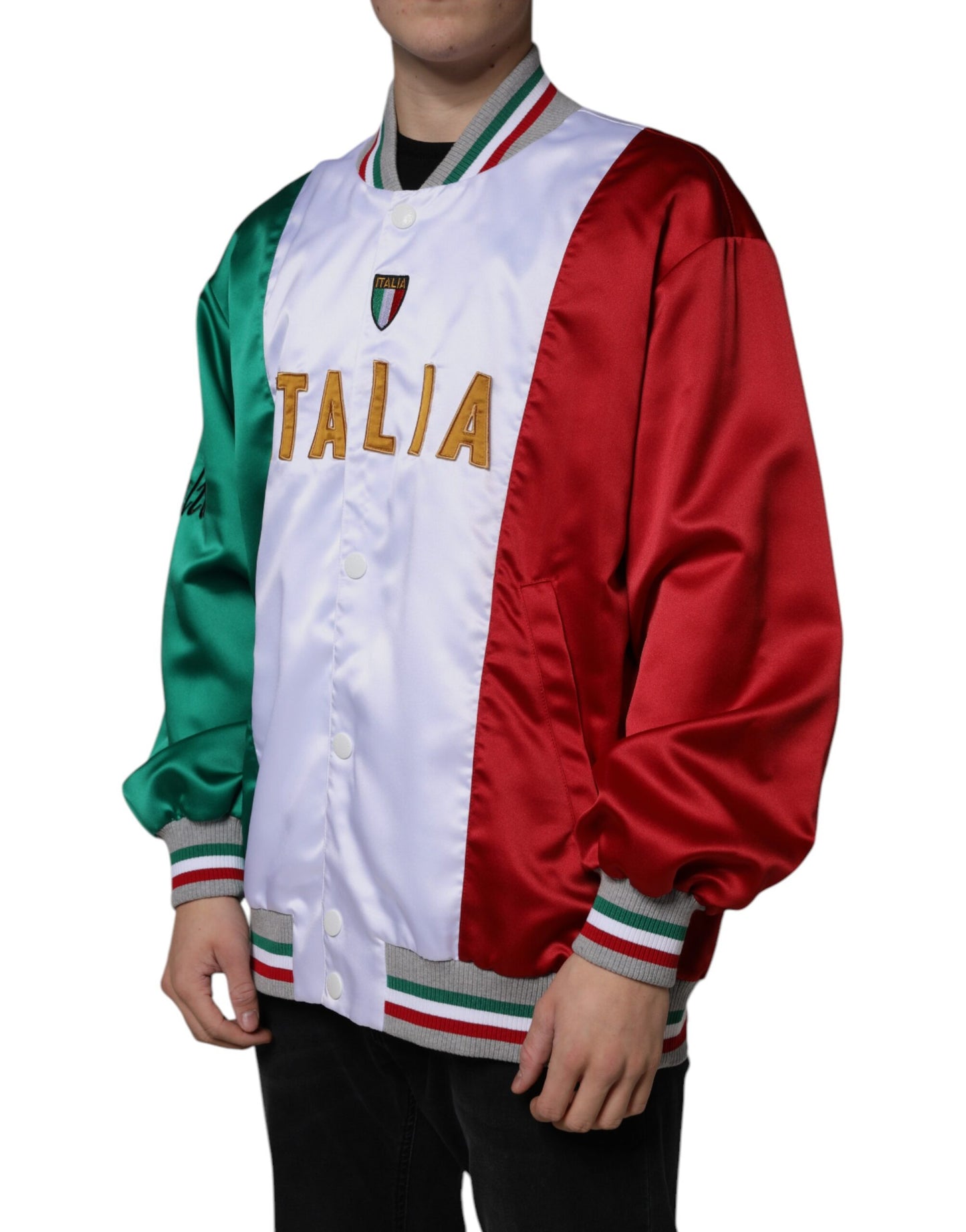 Dolce & Gabbana Flerfarvet Italia Button Down Bomberjakke