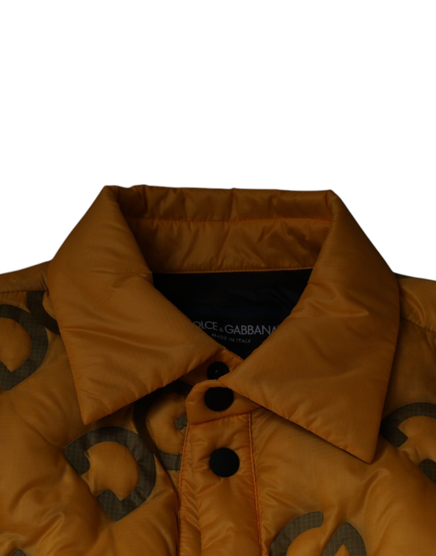 Dolce & Gabbana Gul Logo Polstret Blouson Jakke med Knapper